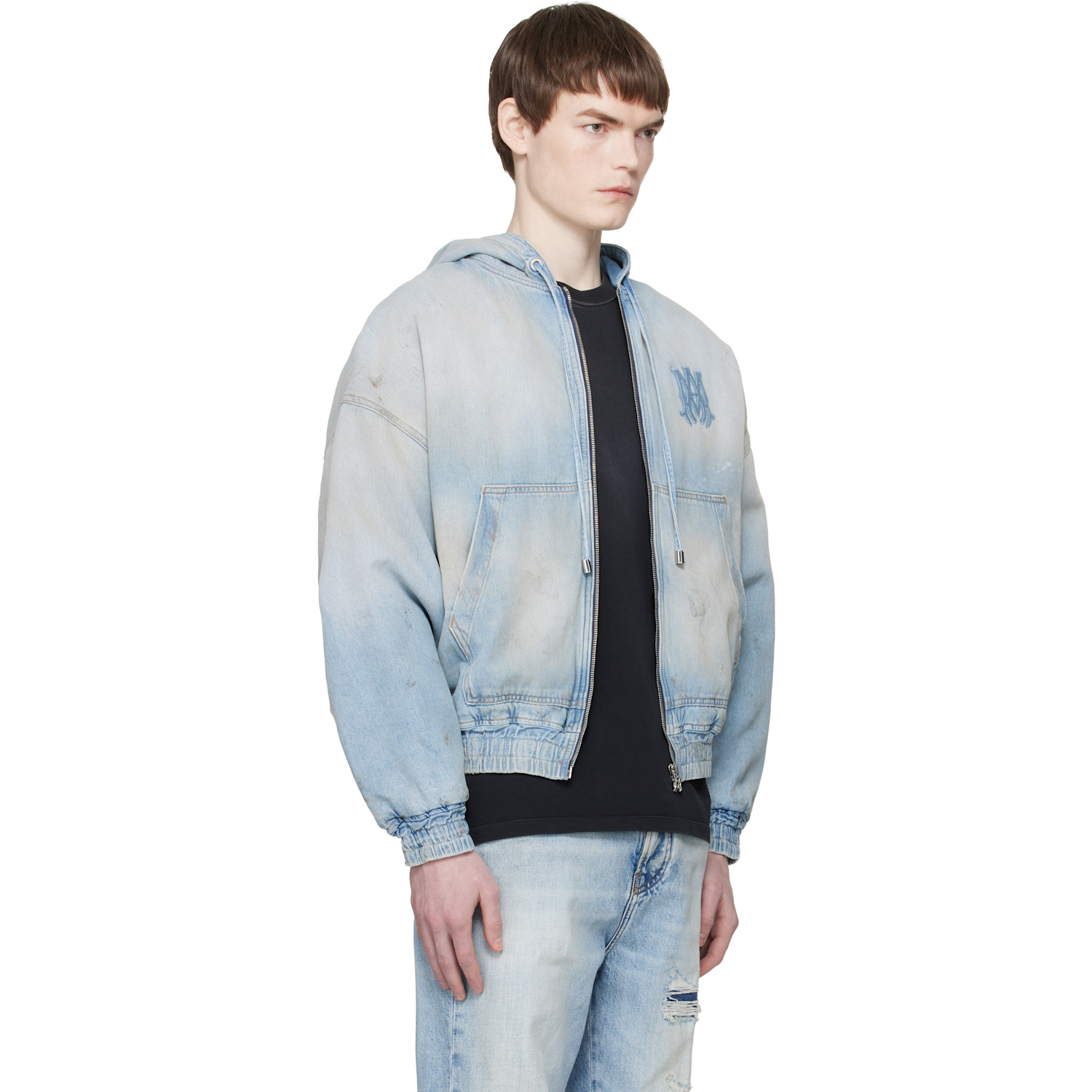  Amiri Blue Ma Zip Denim Jacket 