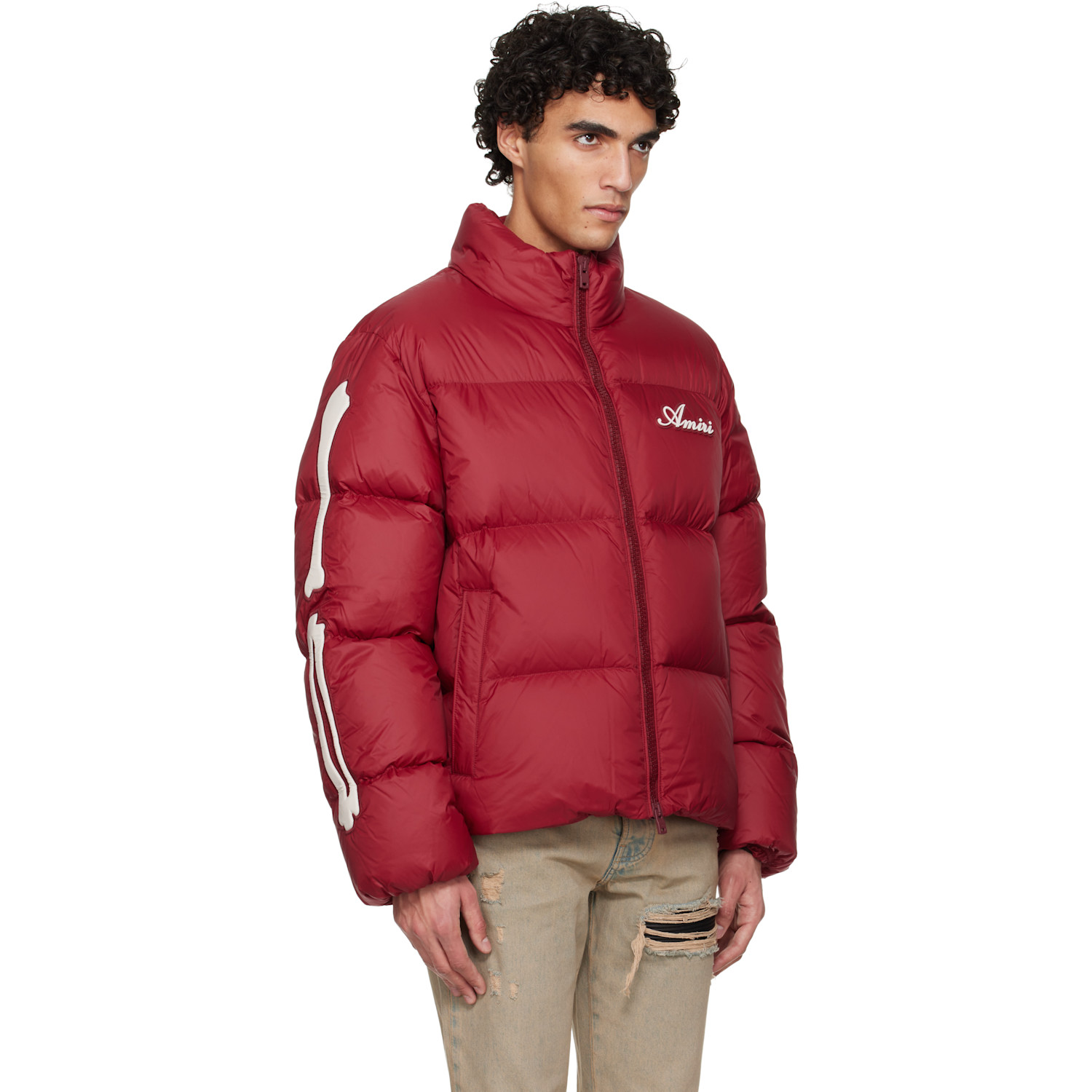  Amiri Red Bones Down Jacket 