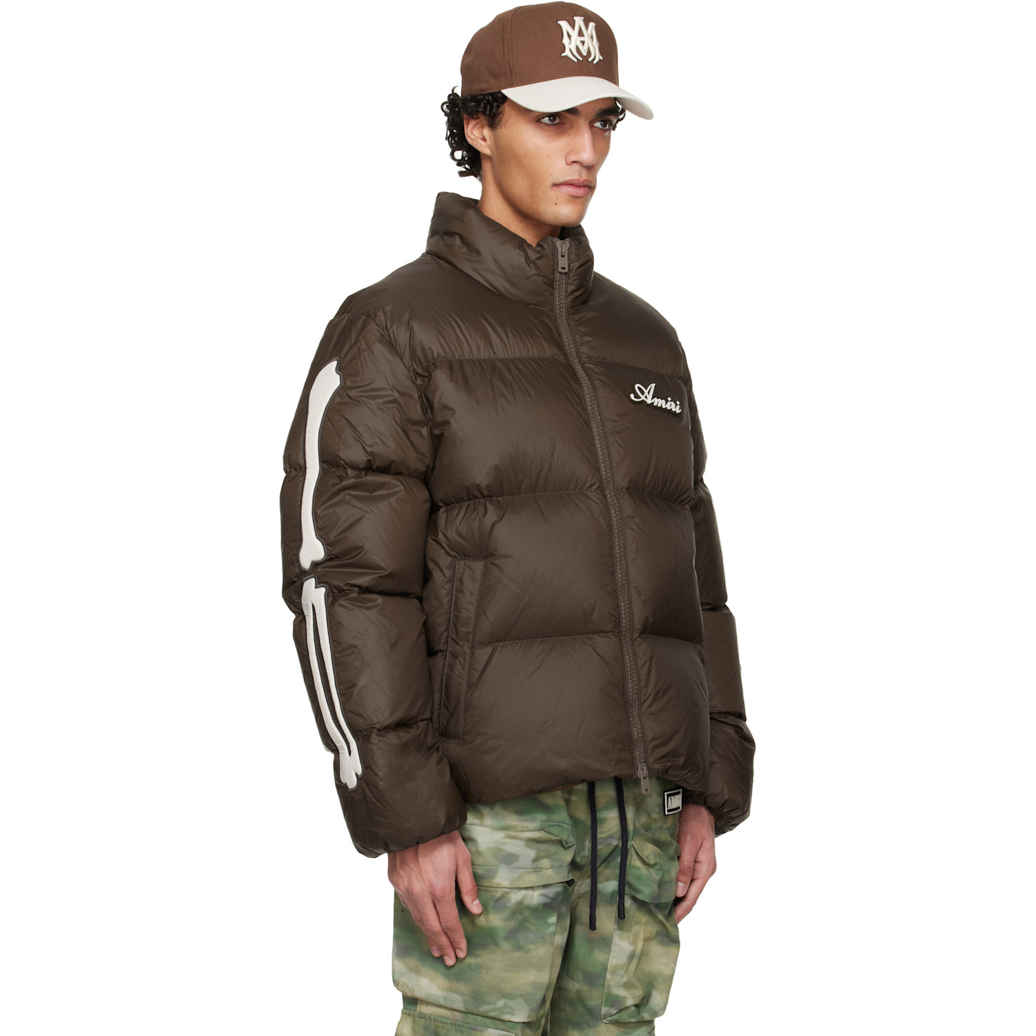  Amiri Brown Bones Down Jacket 