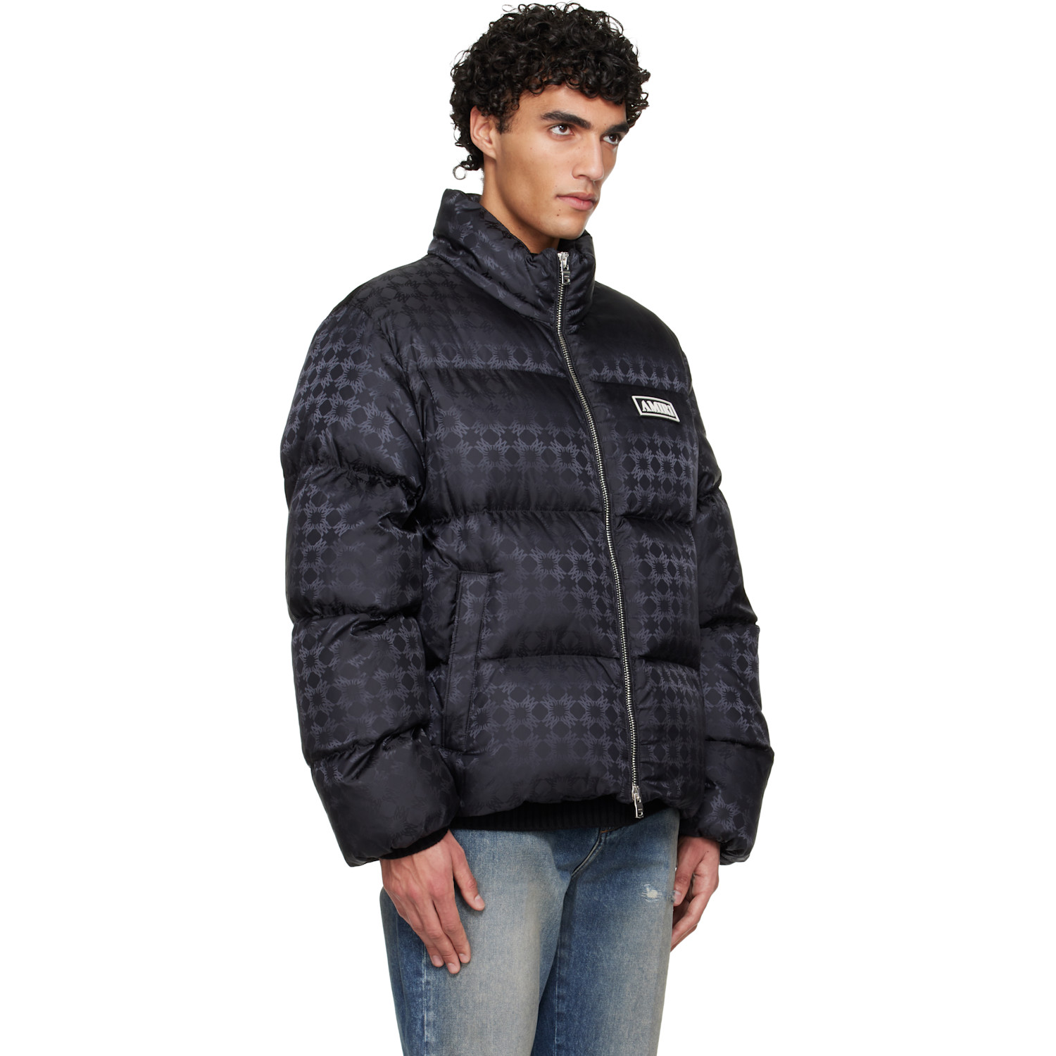  Amiri Black Ma Quad Jacquard Down Jacket 