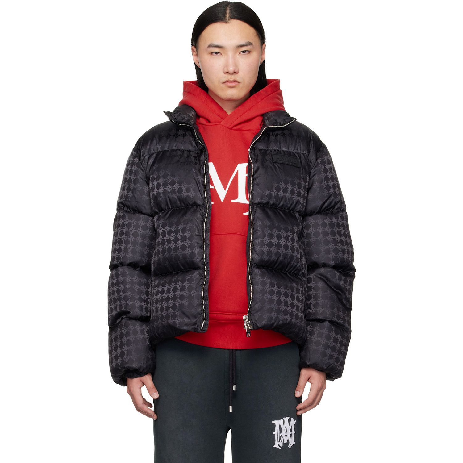 AMIRI Black MA Quad Jacquard Down Jacket