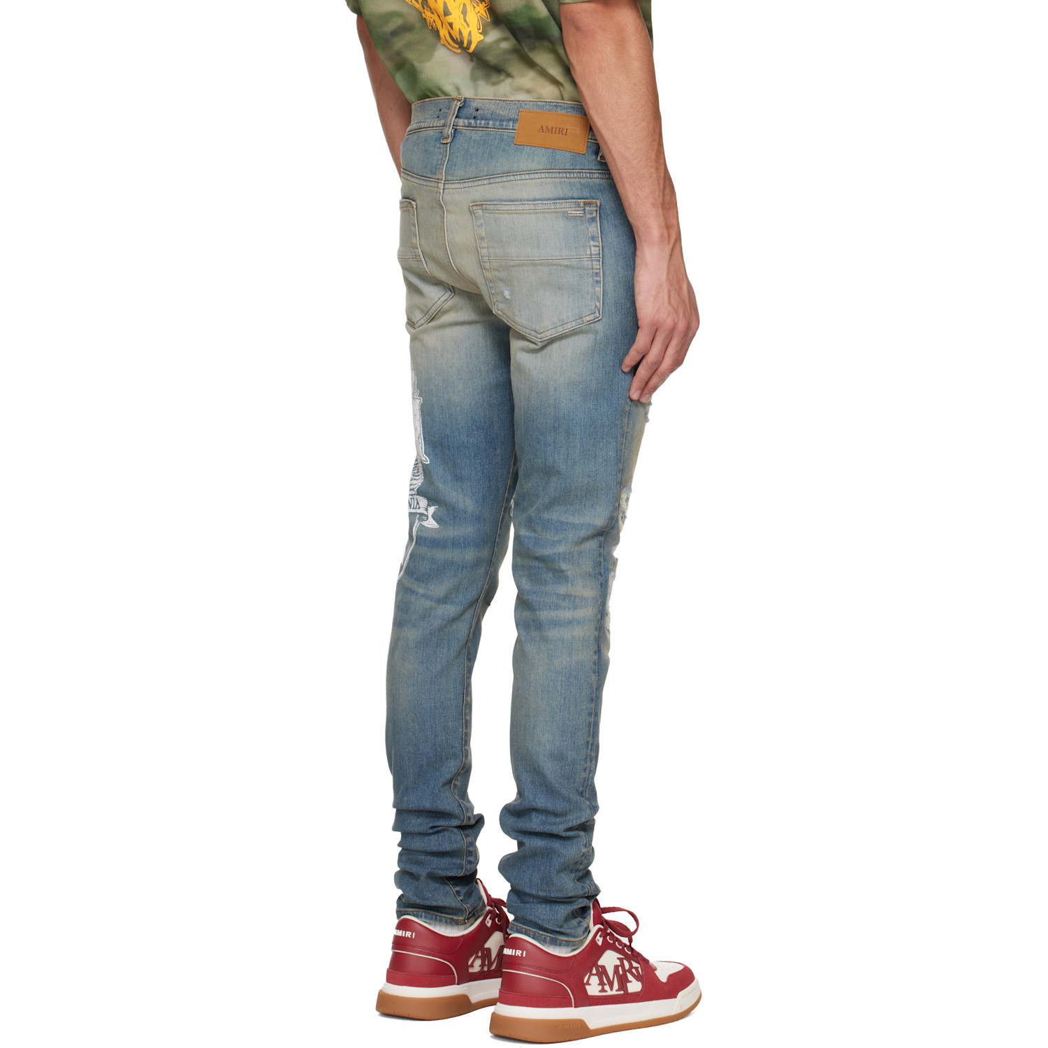  Amiri Blue Amiri Eagle Repair Skinny Jeans 