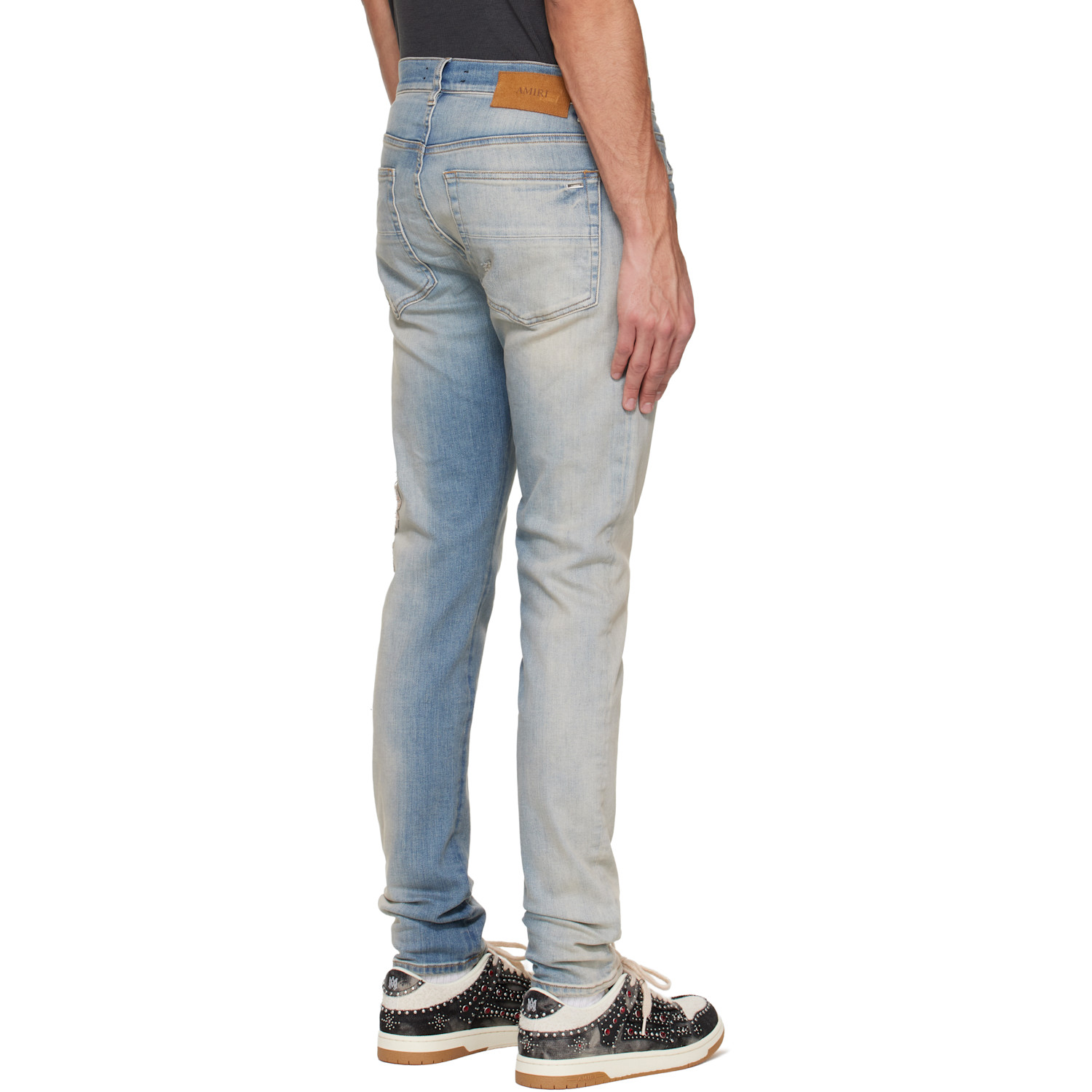  Amiri Blue Ma Quad Applique Skinny Jeans 