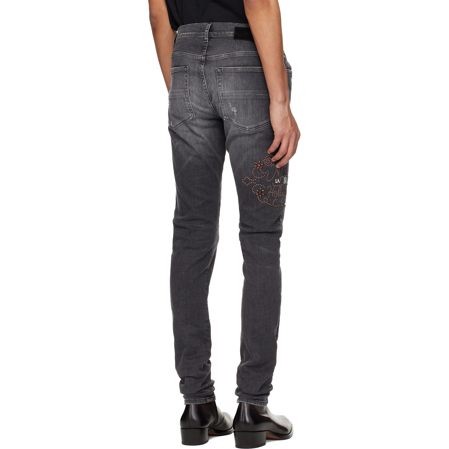  Amiri Black 'amiri Hollywood' Studded Jeans 