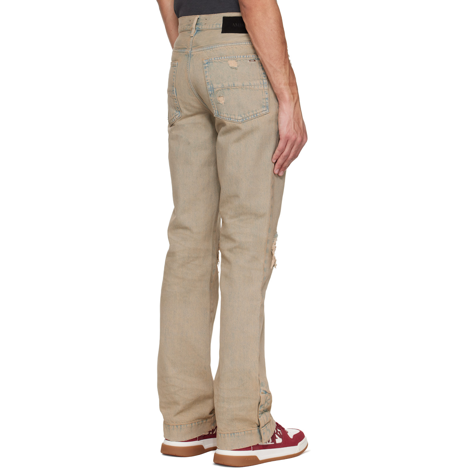  Amiri Beige Mx1 Straight Flare Jeans 