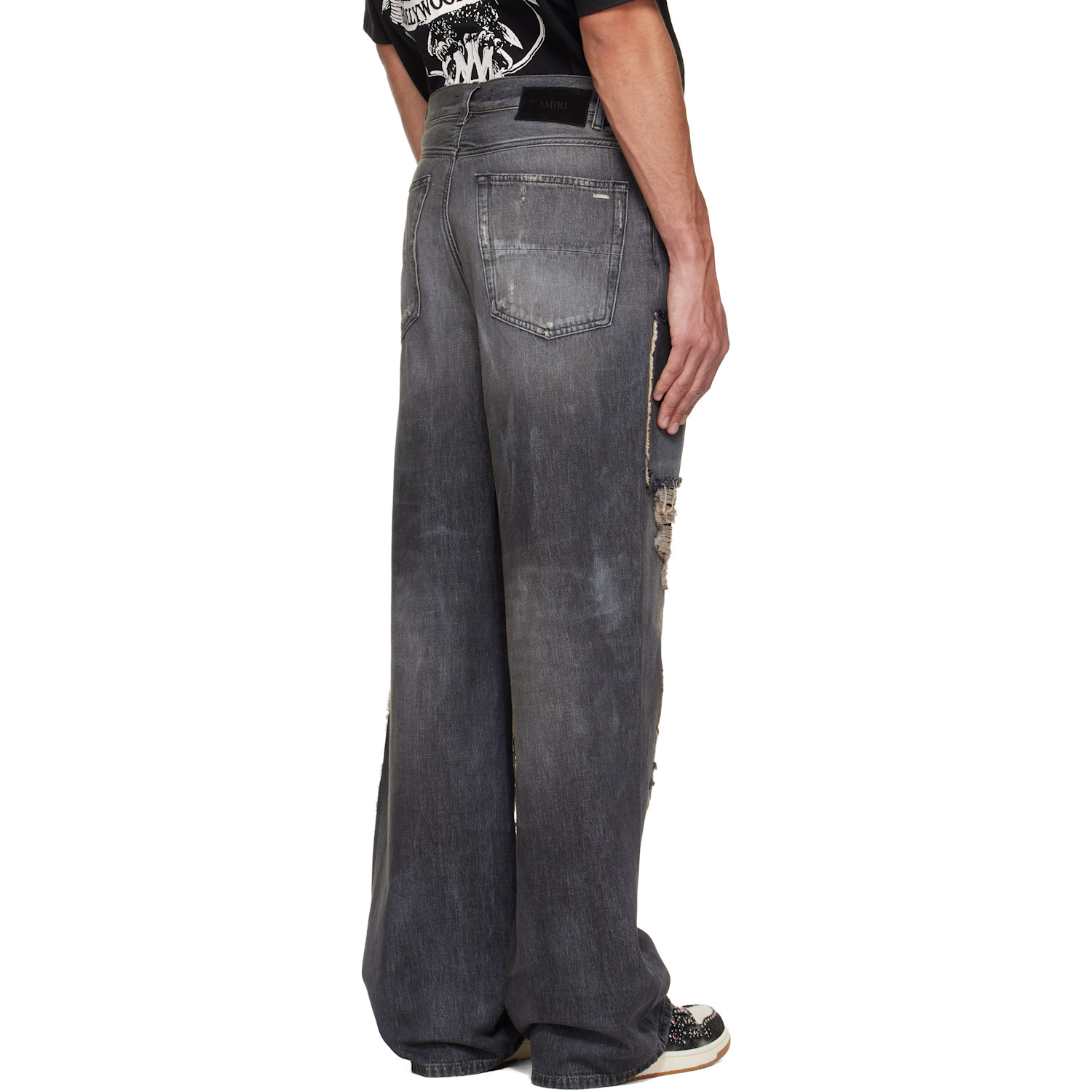  Amiri Black Carpenter Repaired Baggy Jeans 