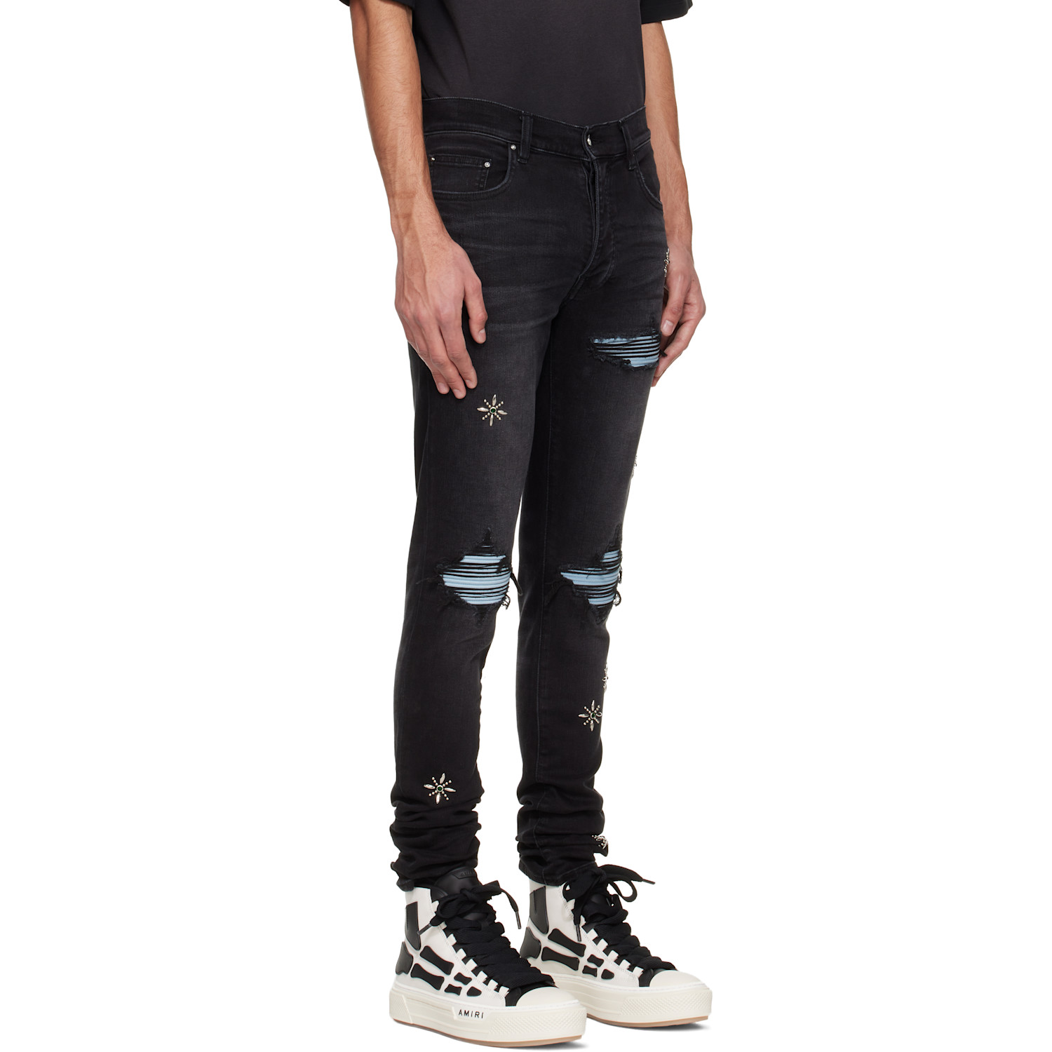  Amiri Black Stud Mx1 Jeans 