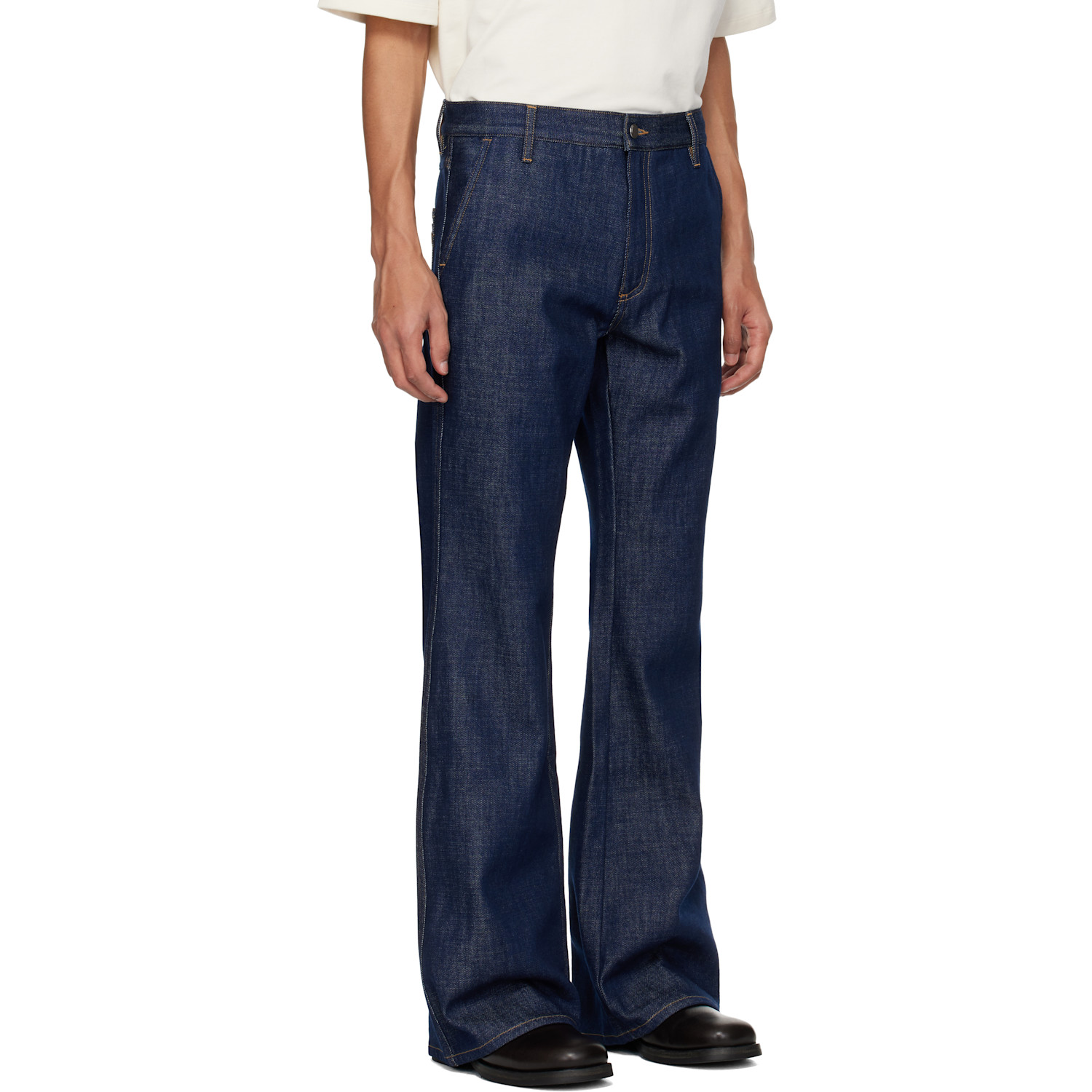  Amiri Blue Raw Boot Cut Jeans 