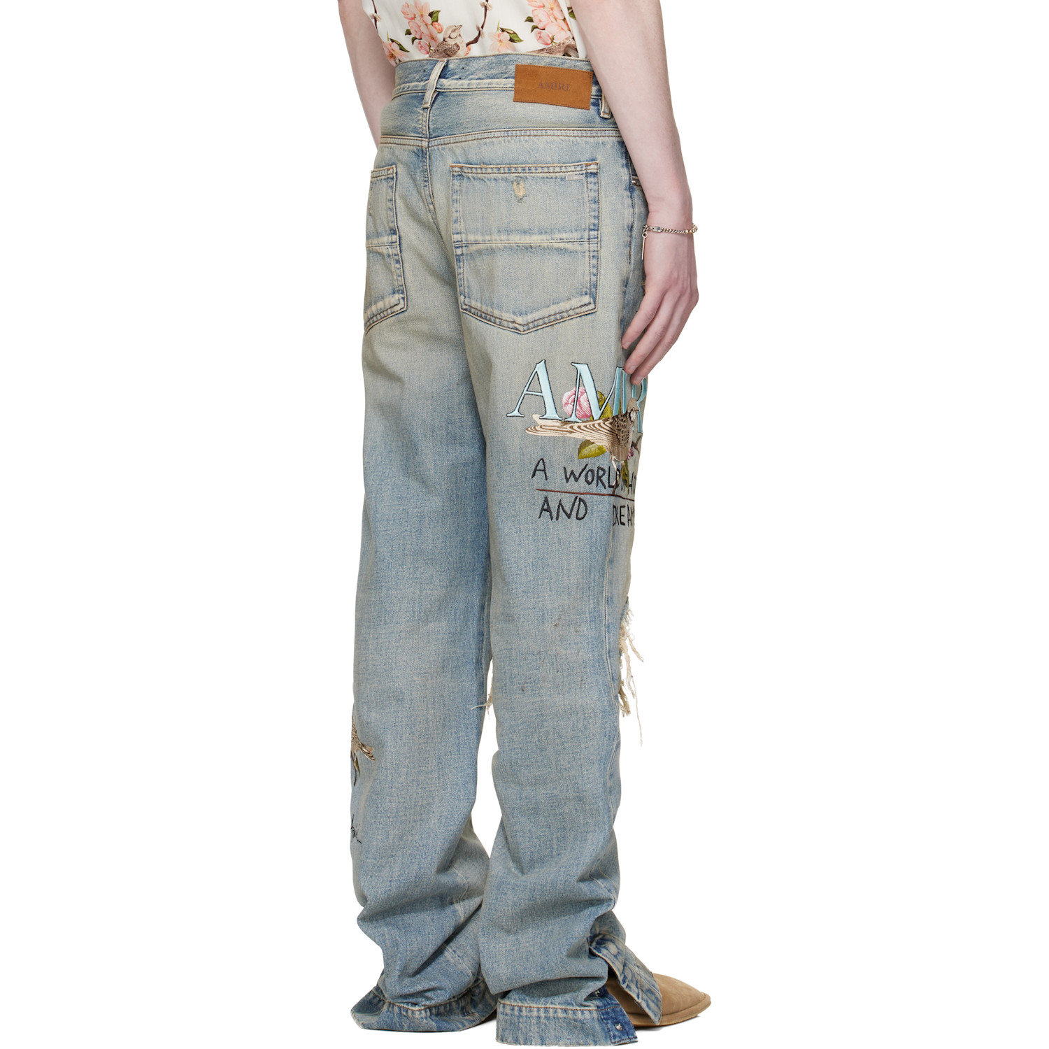  Amiri Blue Chateau Mx1 Straight Flare Jeans 