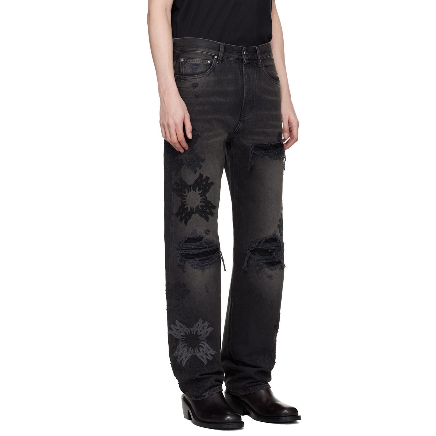  Amiri Black Ma Quad Mx1 Straight Jeans 