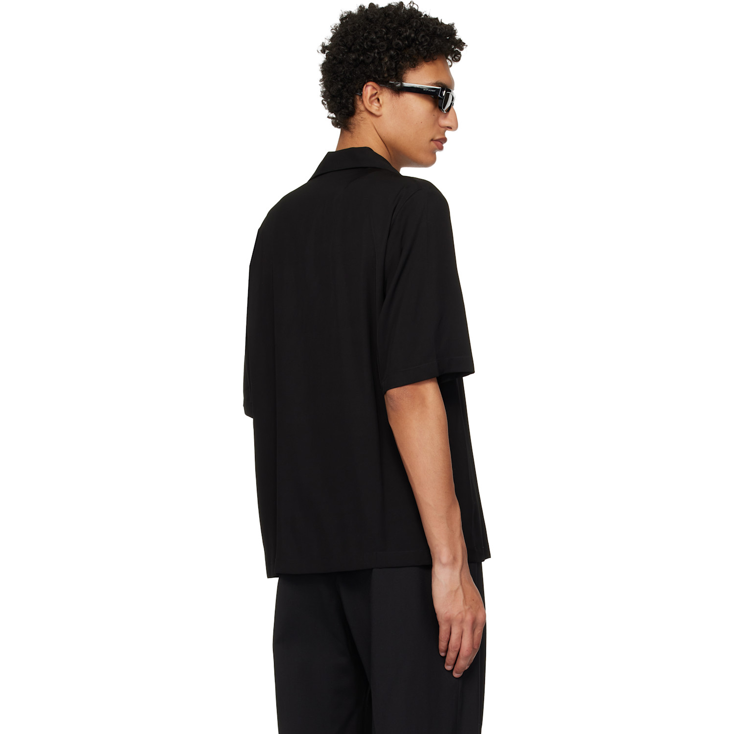  Amiri Black Varsity Patch Camp Shirt 