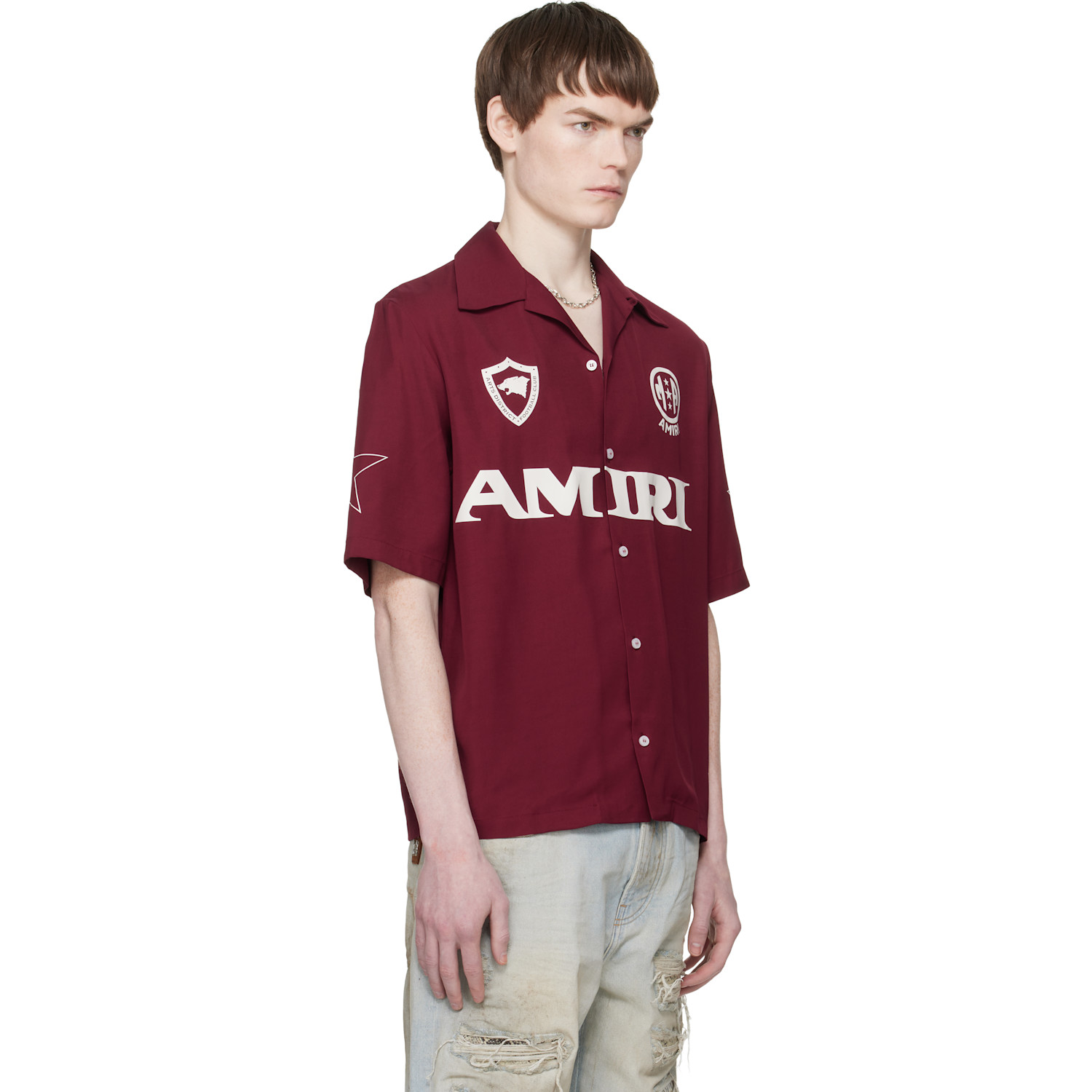  Amiri Red 'amiri' Sport Camp Shirt 