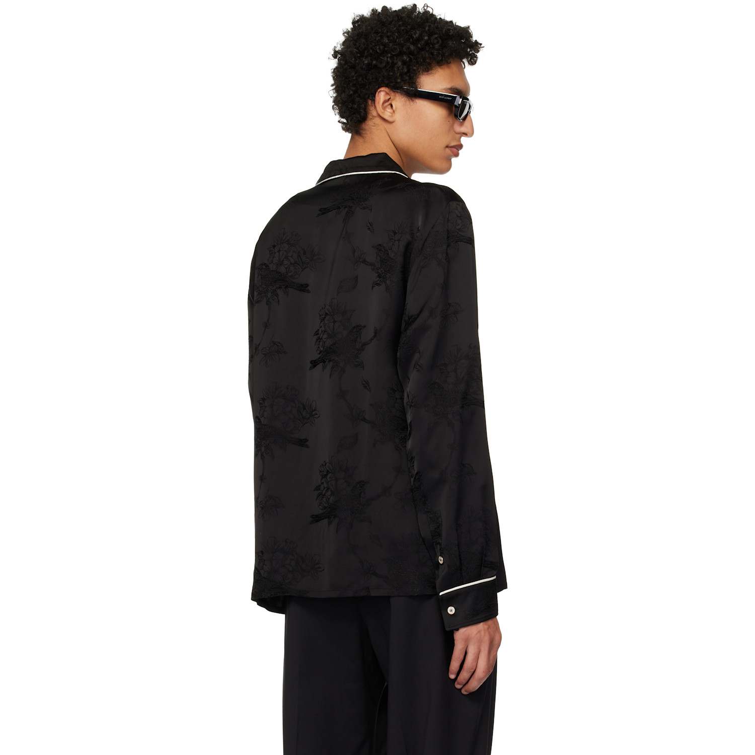  Amiri Black Floral Jacquard Shirt 