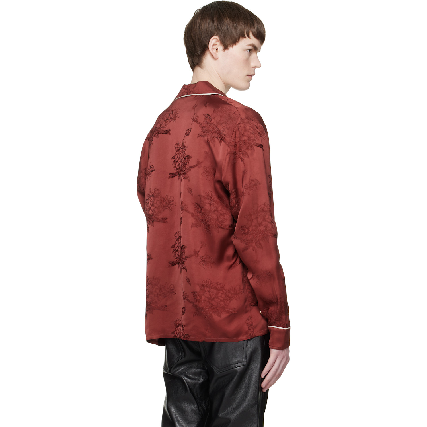  Amiri Red Floral Jacquard Pyjama Shirt 