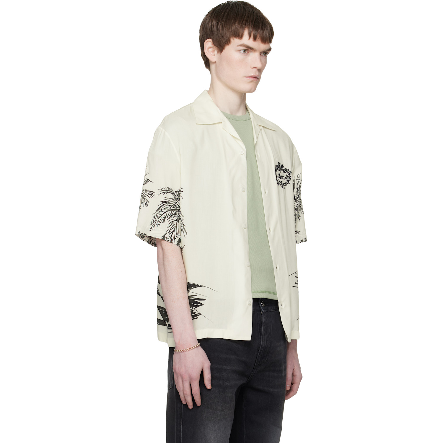  Amiri White Chateau Sketch Camp Shirt 