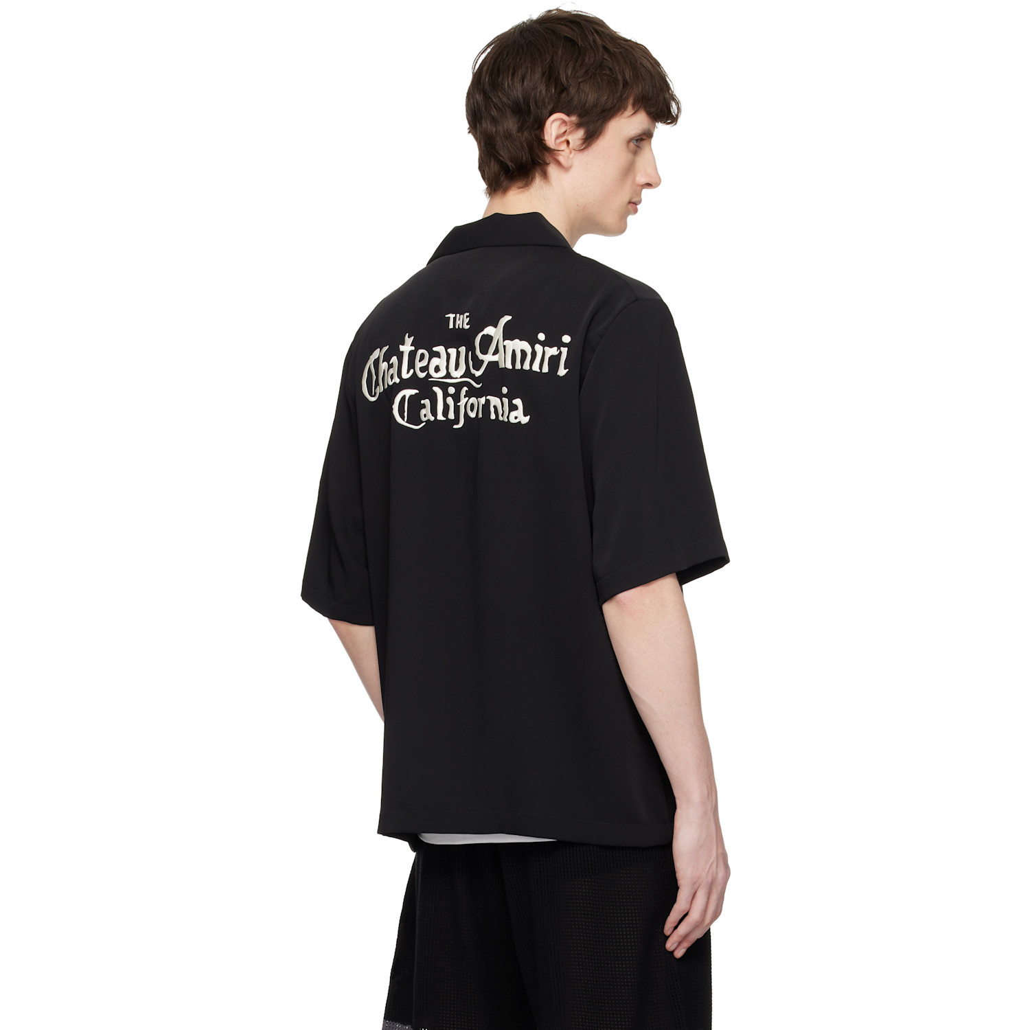  Amiri Black 'ma Chateau' Camp Shirt 