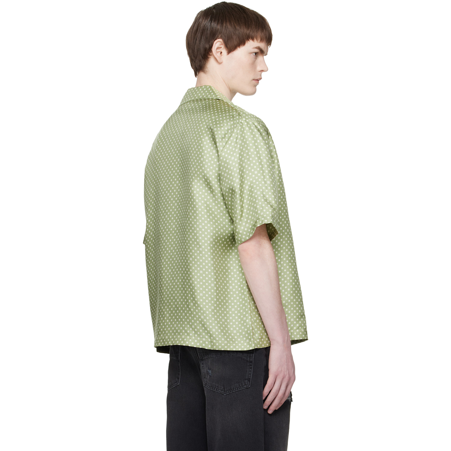  Amiri Green Polka Dot Camp Shirt 