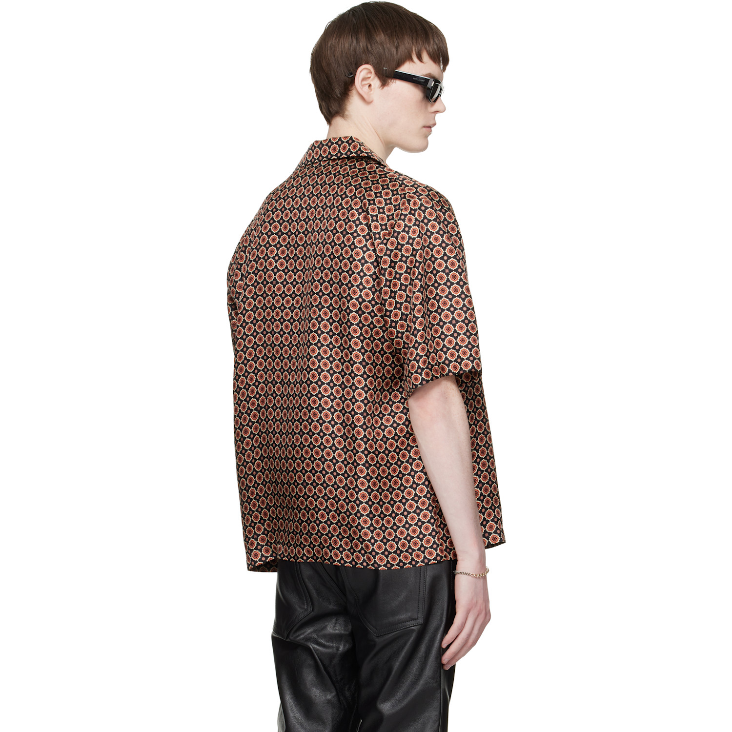  Amiri Red & Black Medallion Camp Shirt 