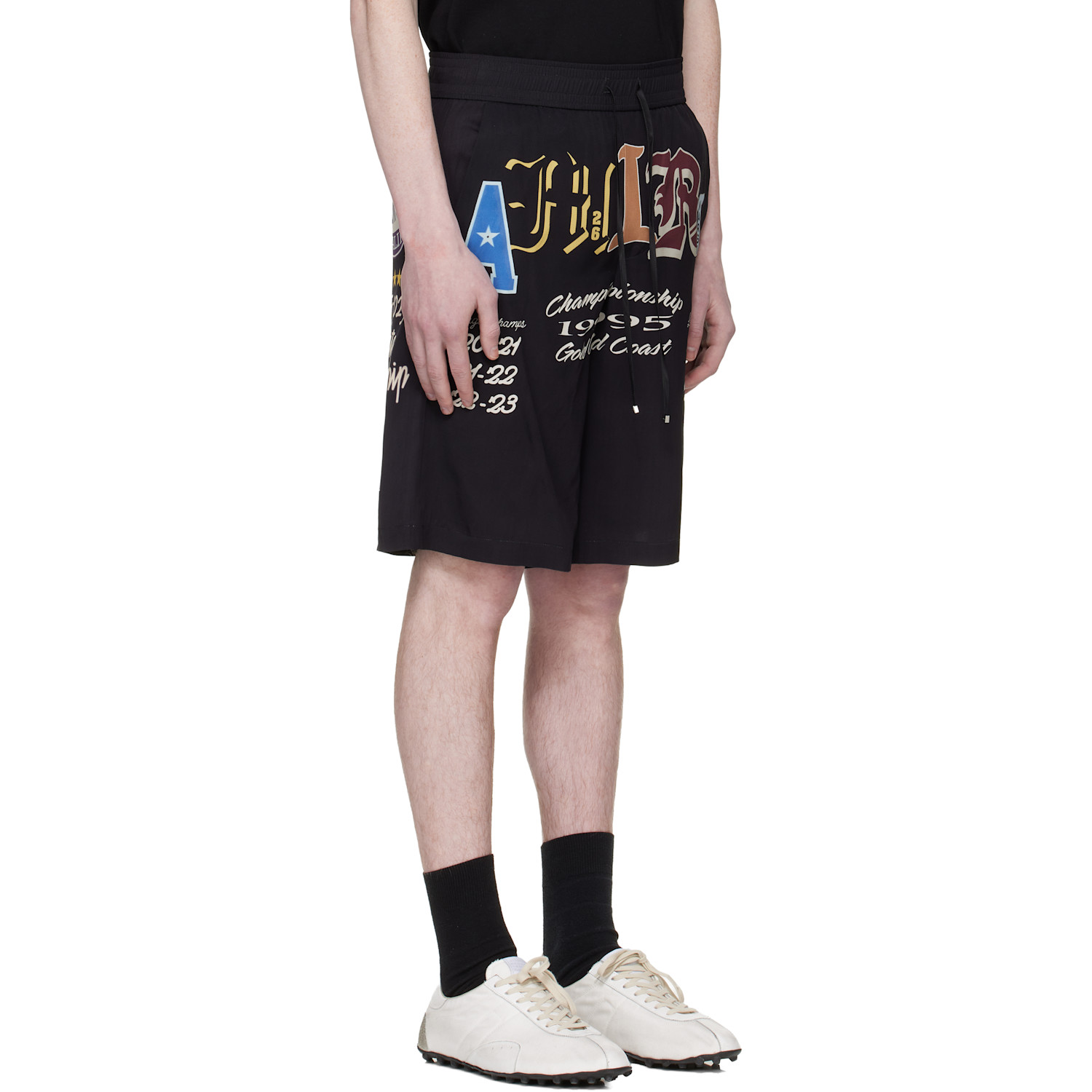  Amiri Black Varsity Patch Shorts 