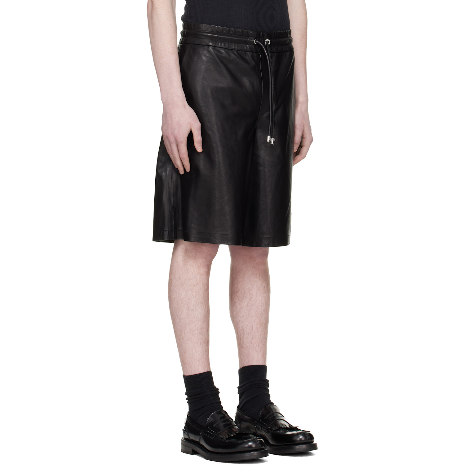  Amiri Black Ma Oversized Leather Shorts 