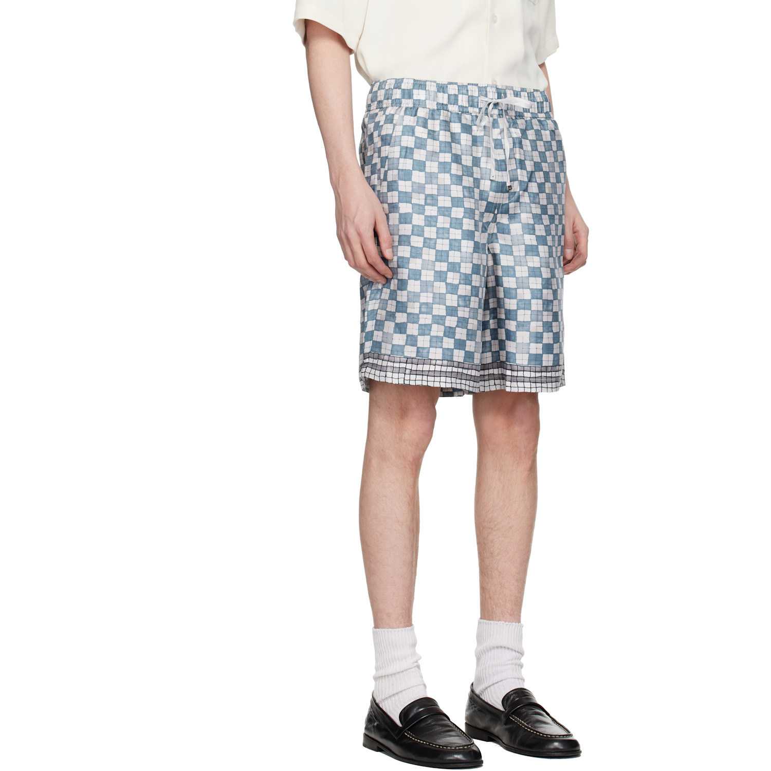  Amiri Blue & White Ma Checkered Shorts 