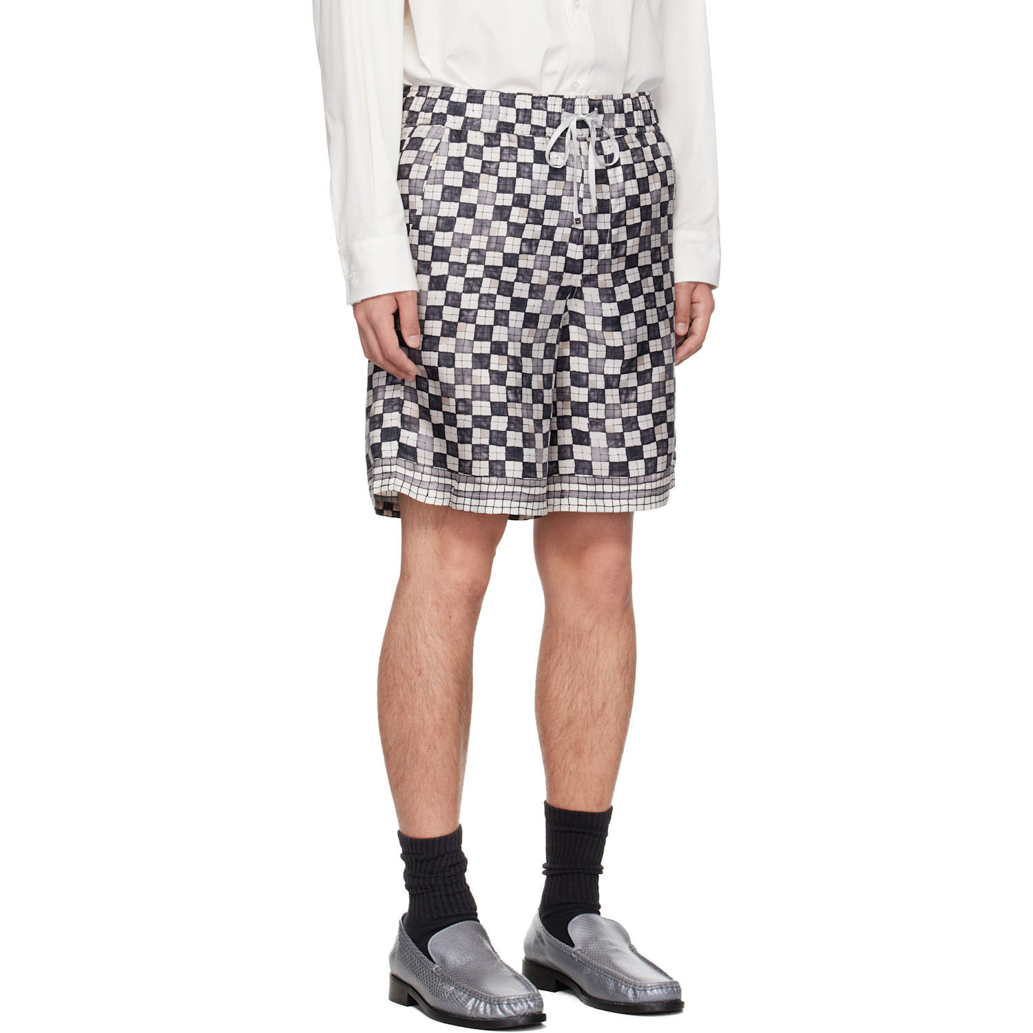  Amiri Gray & Off-white Ma Checkered Shorts 