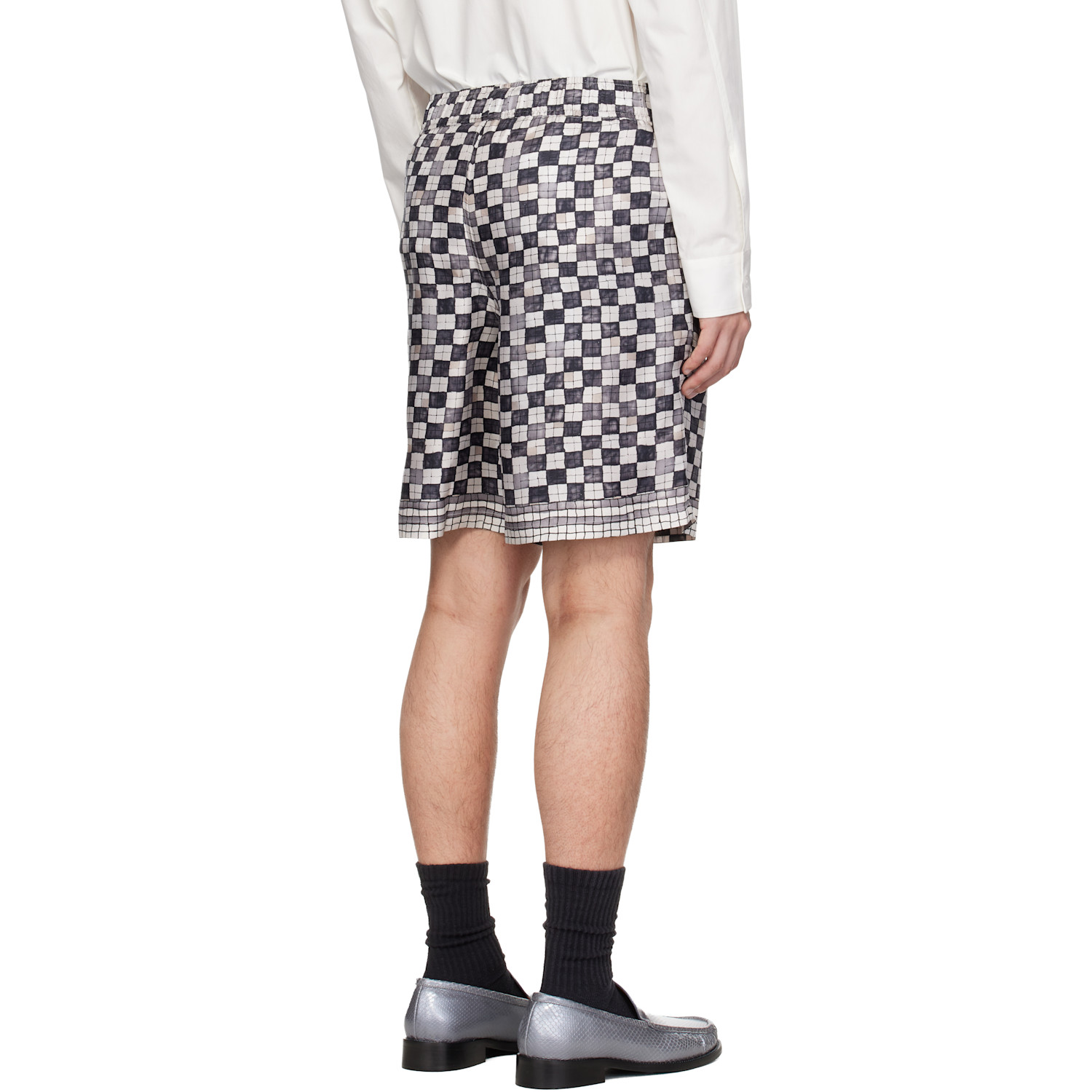  Amiri Gray & Off-white Ma Checkered Shorts 
