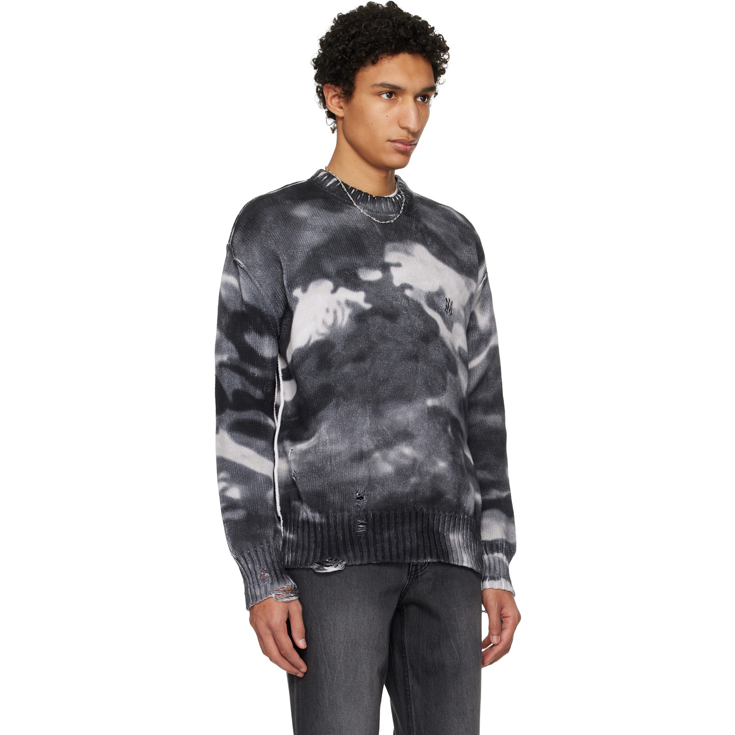  Amiri Gray Camo Sweater 