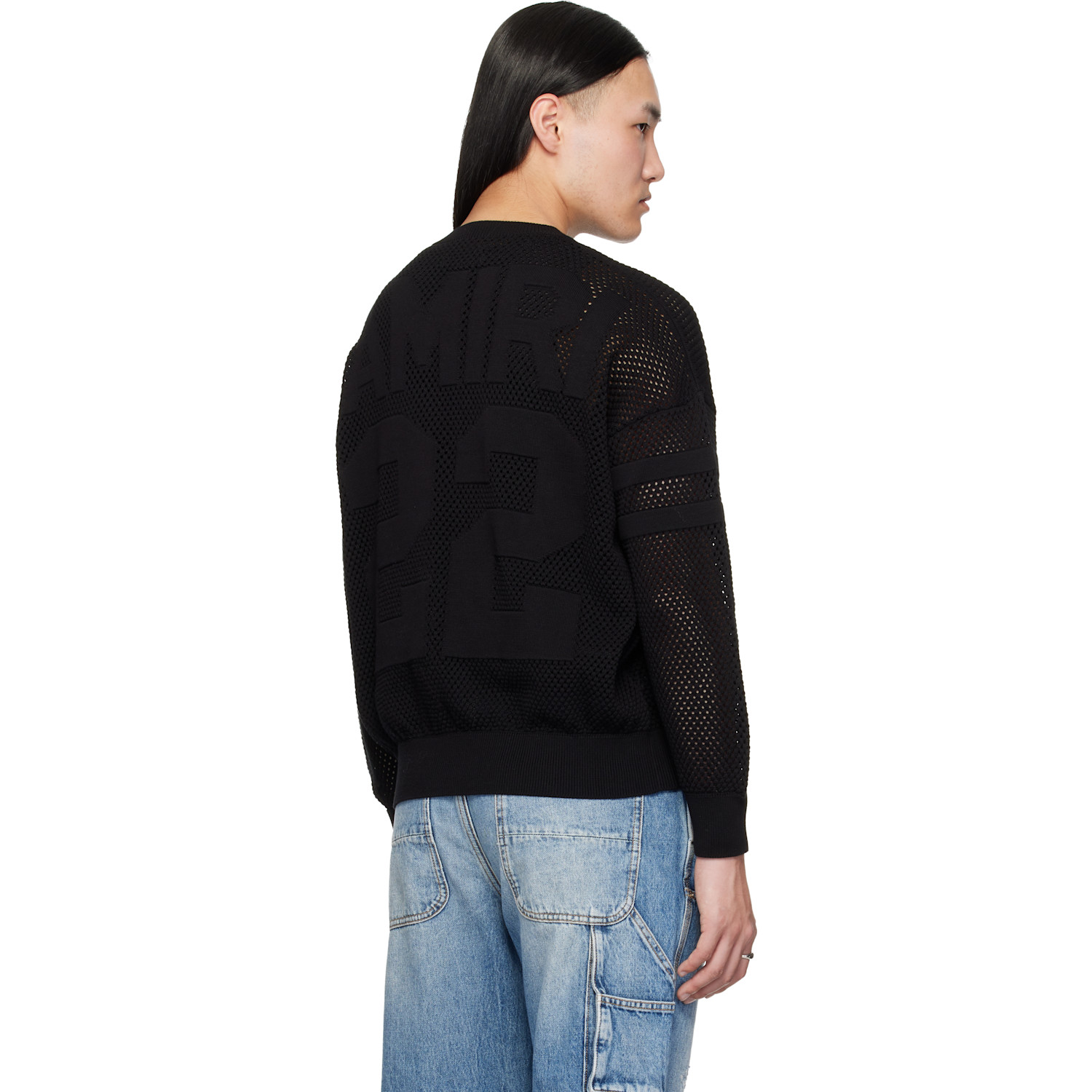  Amiri Black 'amiri 22' Crewneck Sweater 