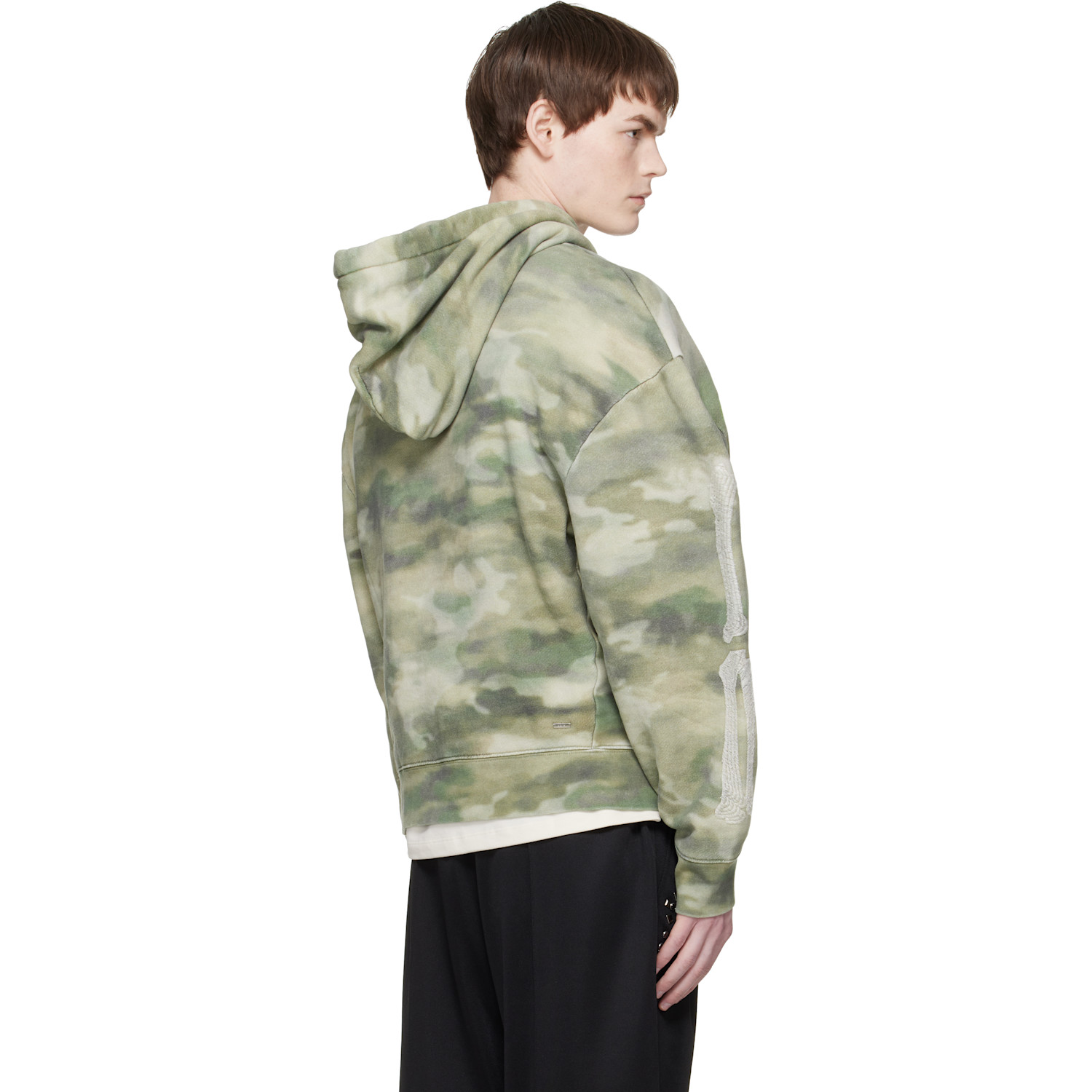  Amiri Green Bones Oversized Hoodie 