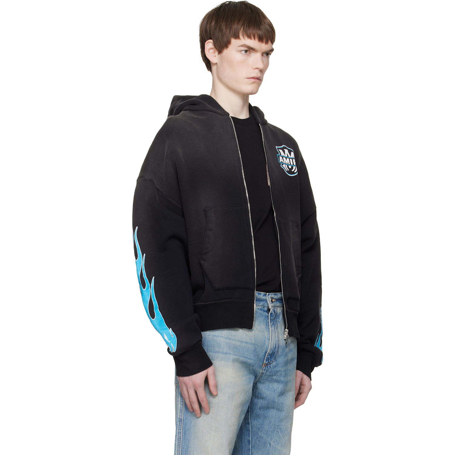  Amiri Black Ma Flames Zip Hoodie 