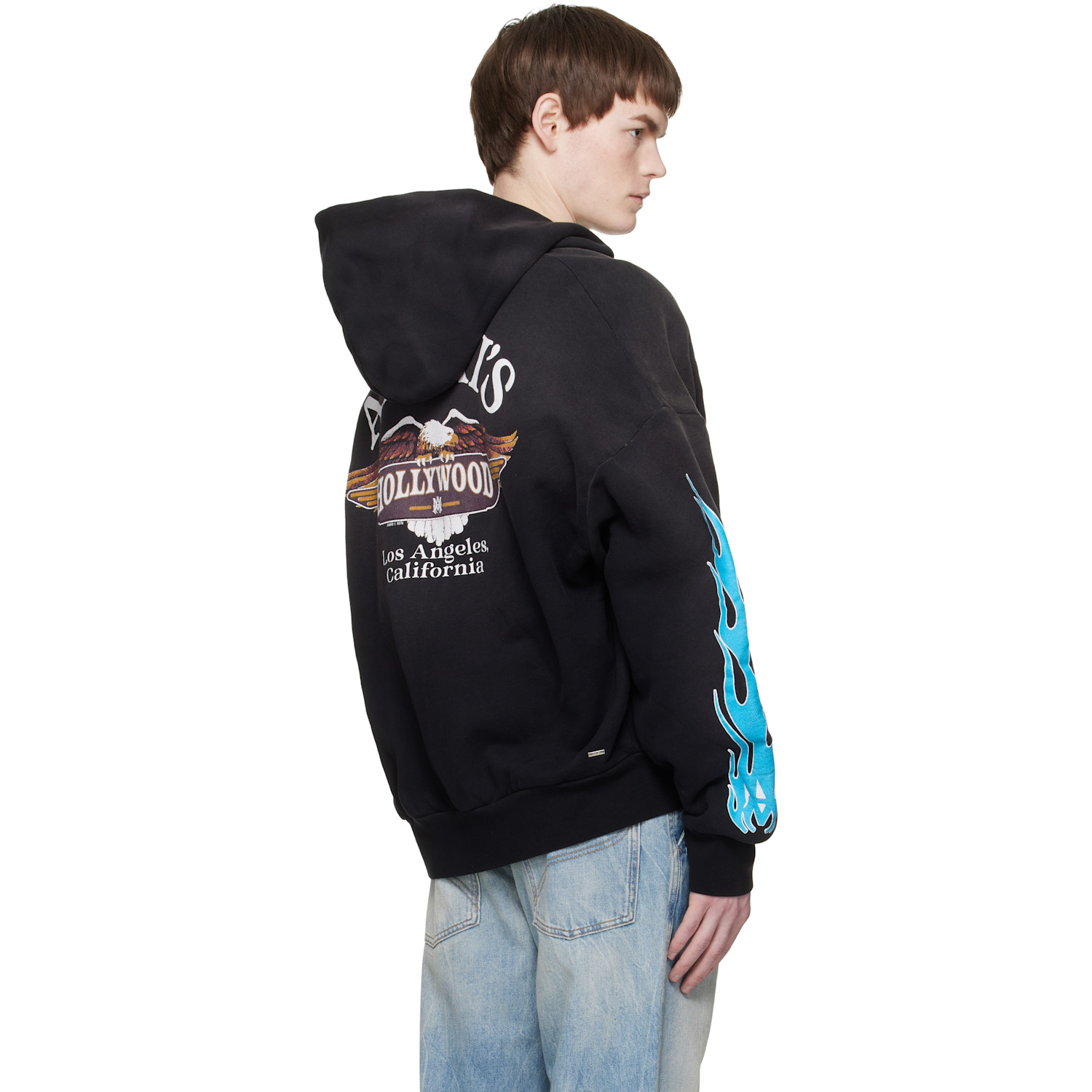  Amiri Black Ma Flames Zip Hoodie 