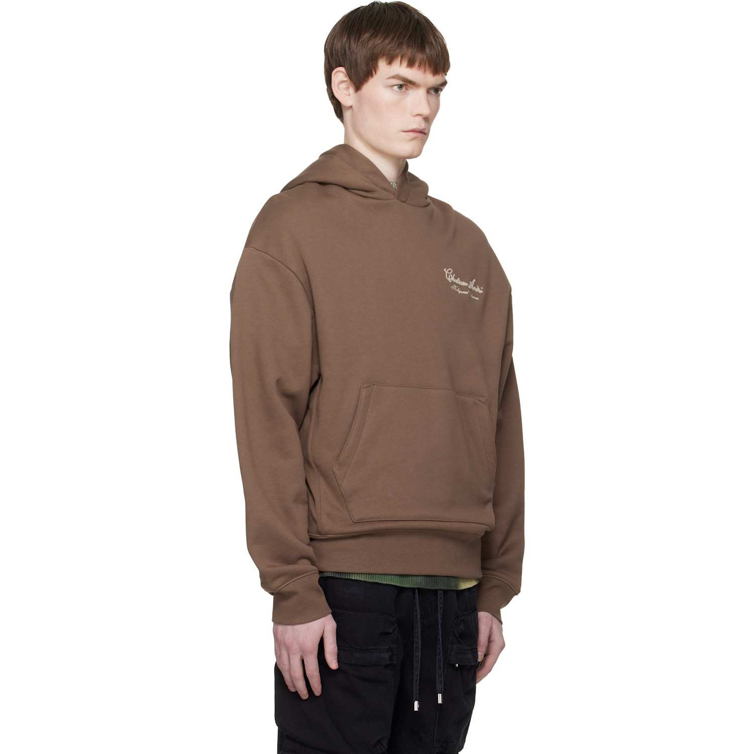  Amiri Brown 'chateau' Script Hoodie 