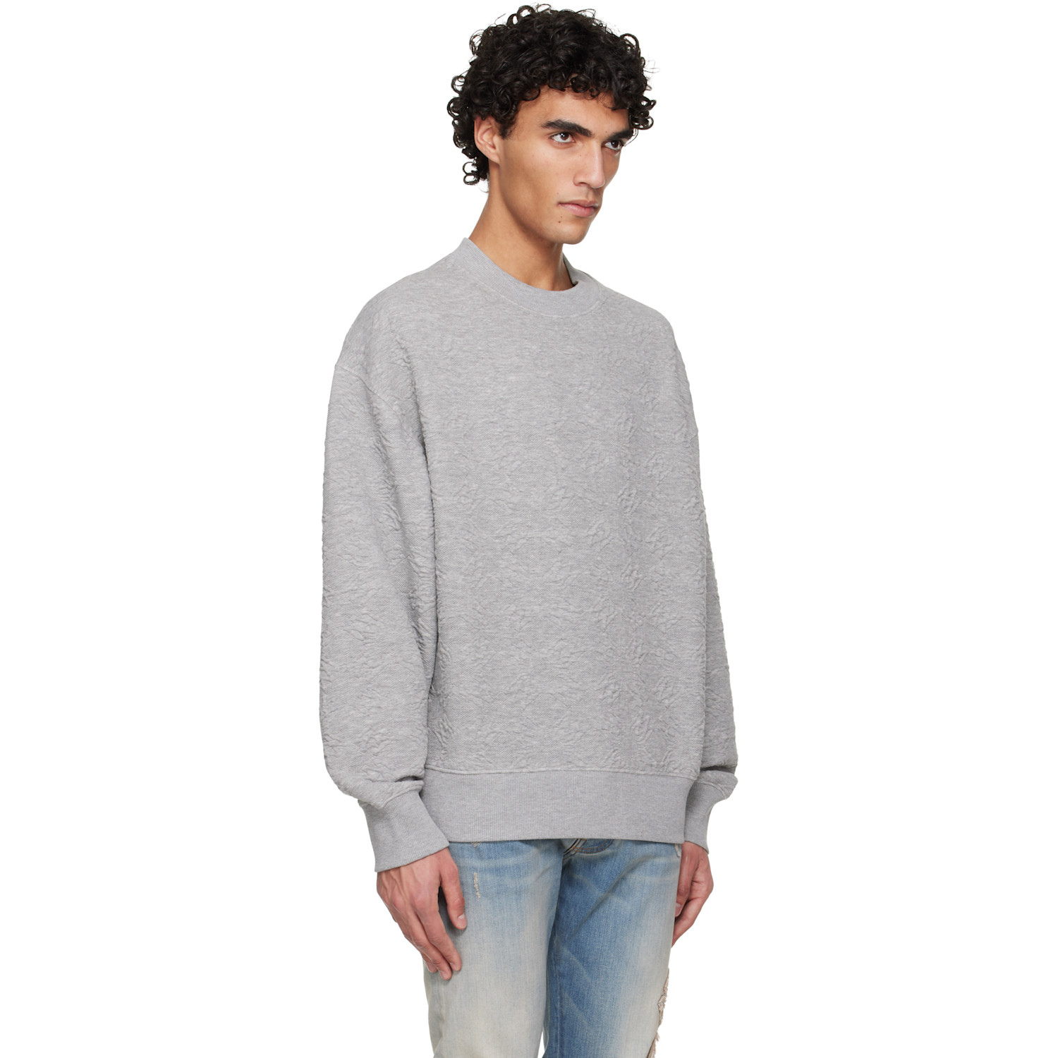  Amiri Gray Ma Quad Oversized Crew Sweatshirt 