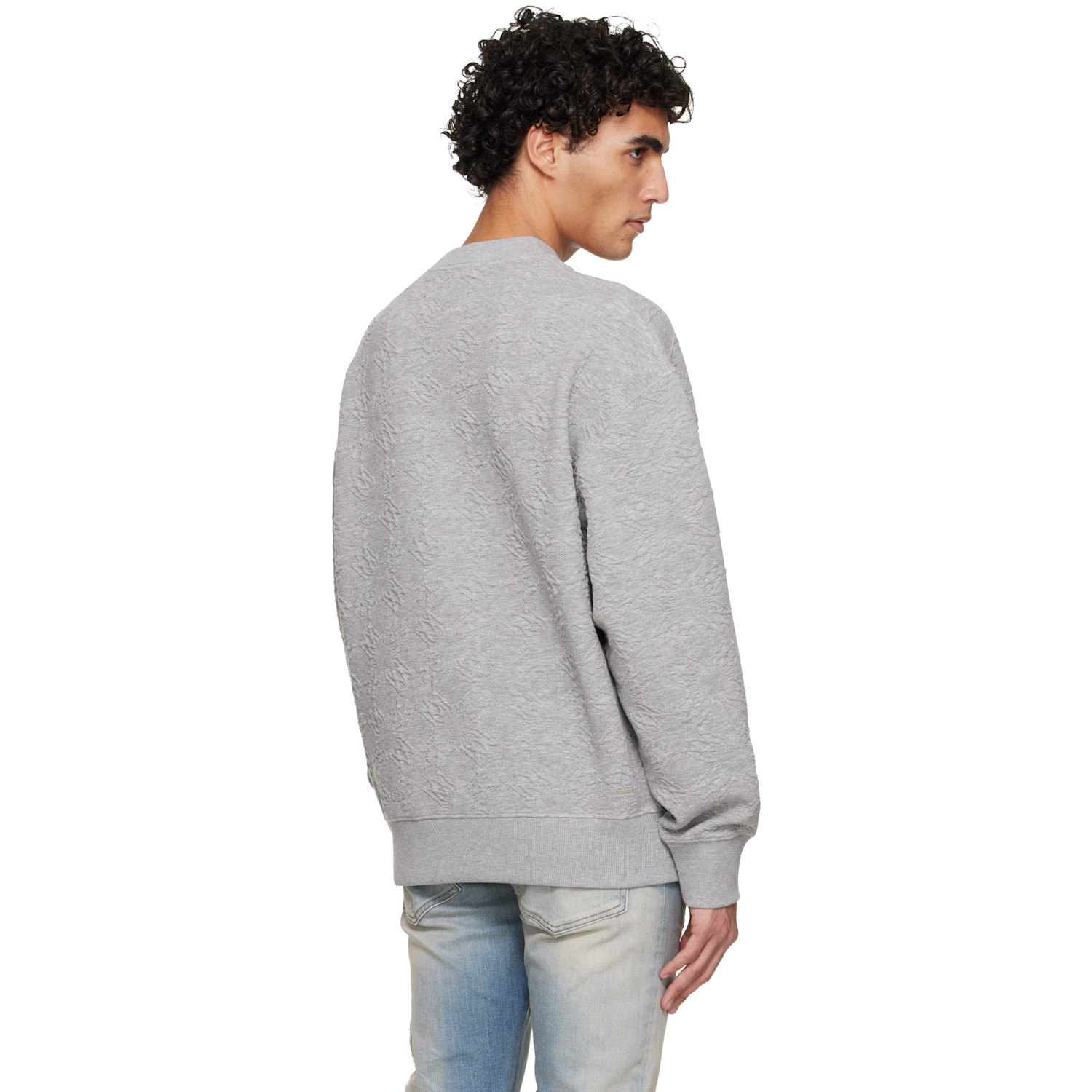  Amiri Gray Ma Quad Oversized Crew Sweatshirt 