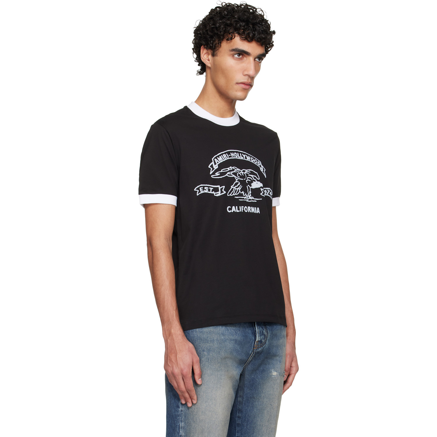  Amiri Black Amiri Eagle Ringer T-shirt 