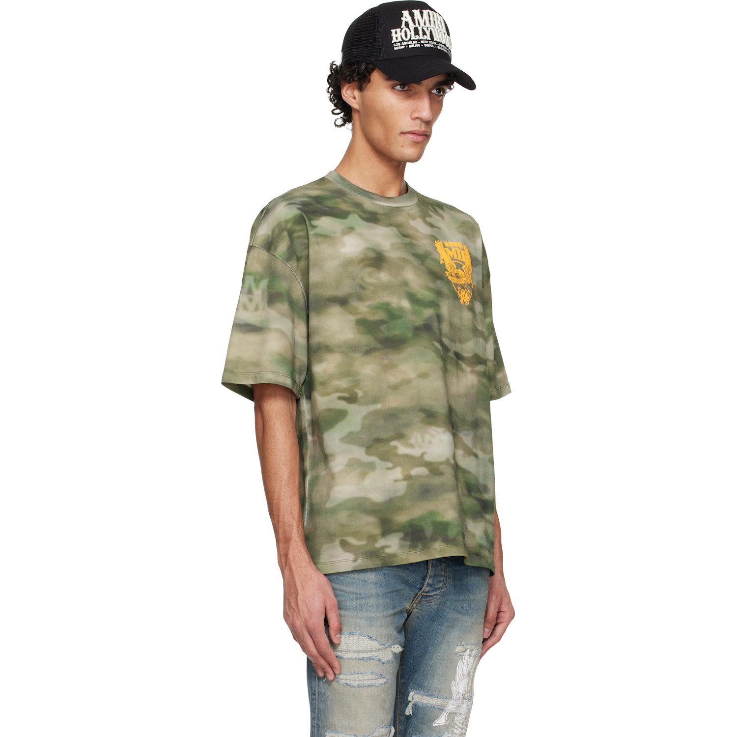  Amiri Green Amiri Eagle Oversized T-shirt 