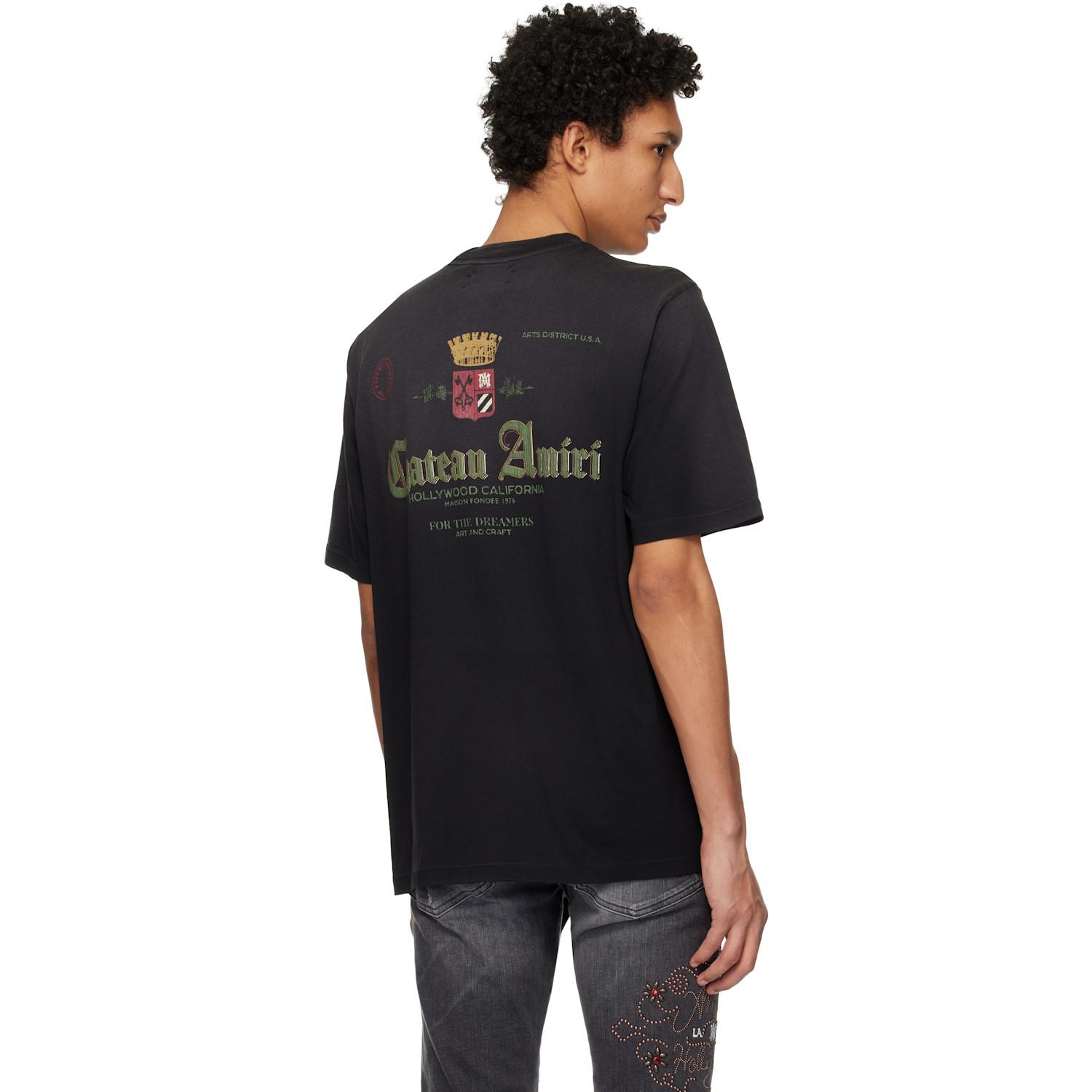  Amiri Black Chateau Crown T-shirt 