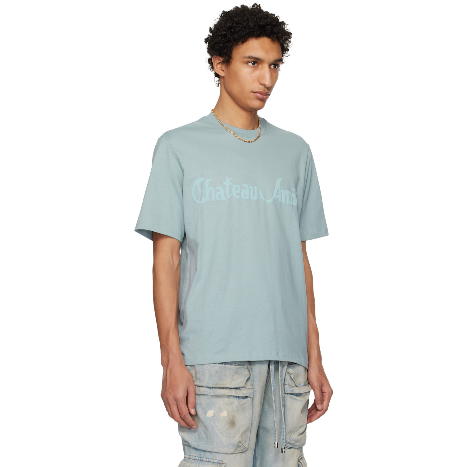  Amiri Blue 'chateau Amiri' Tonal T-shirt 