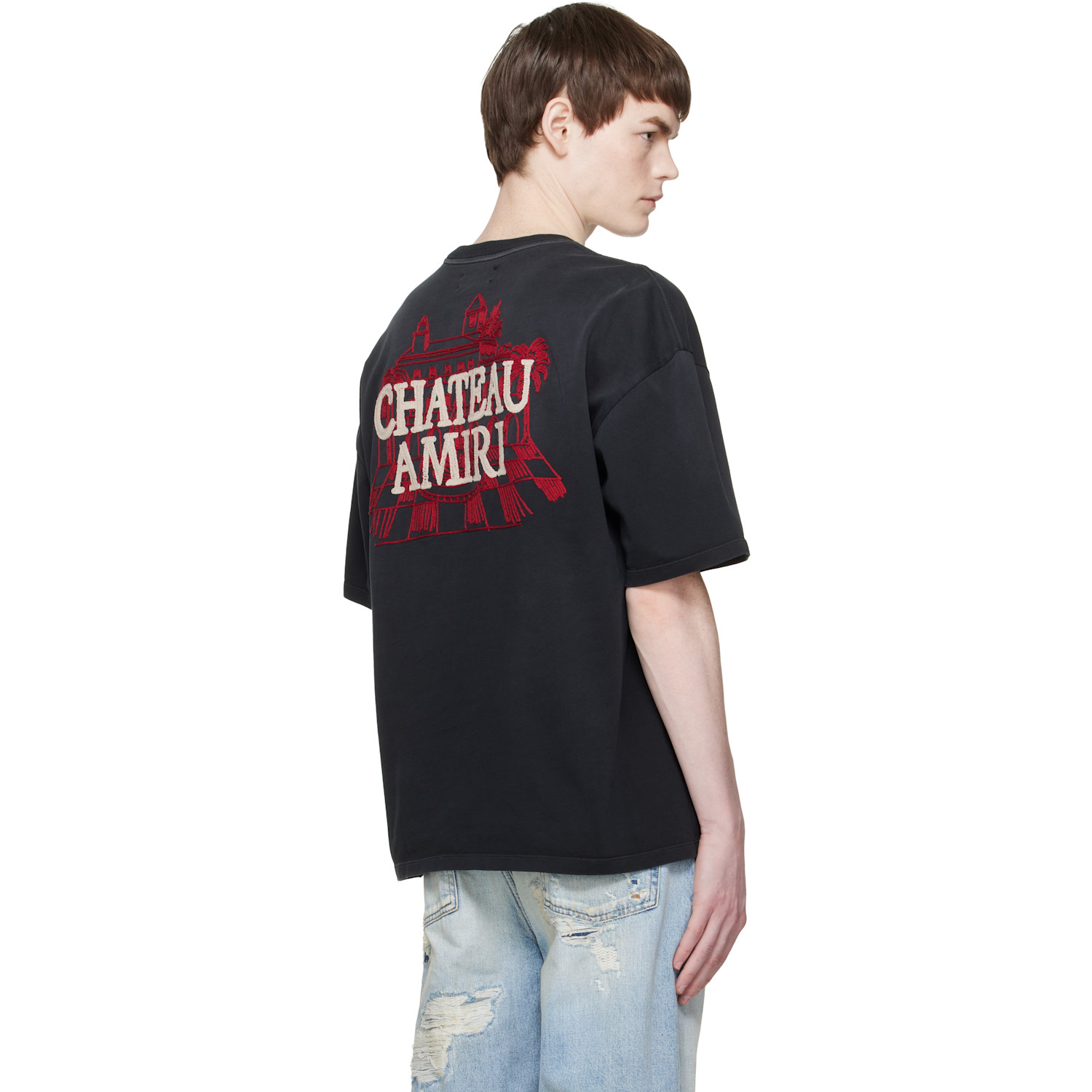  Amiri Black 'chateau Amiri' Oversized T-shirt 