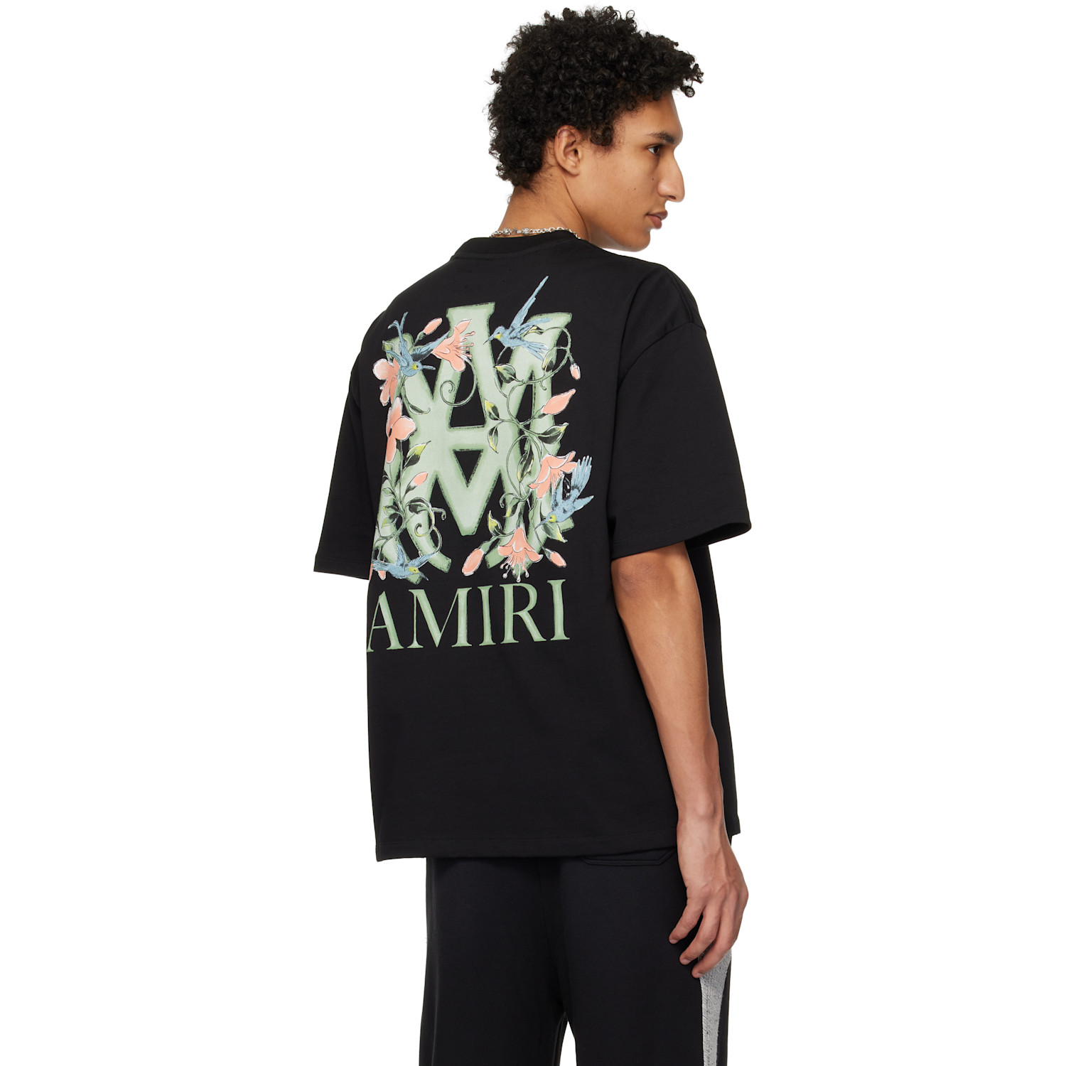  Amiri Black Ma Floral Oversized T-shirt 