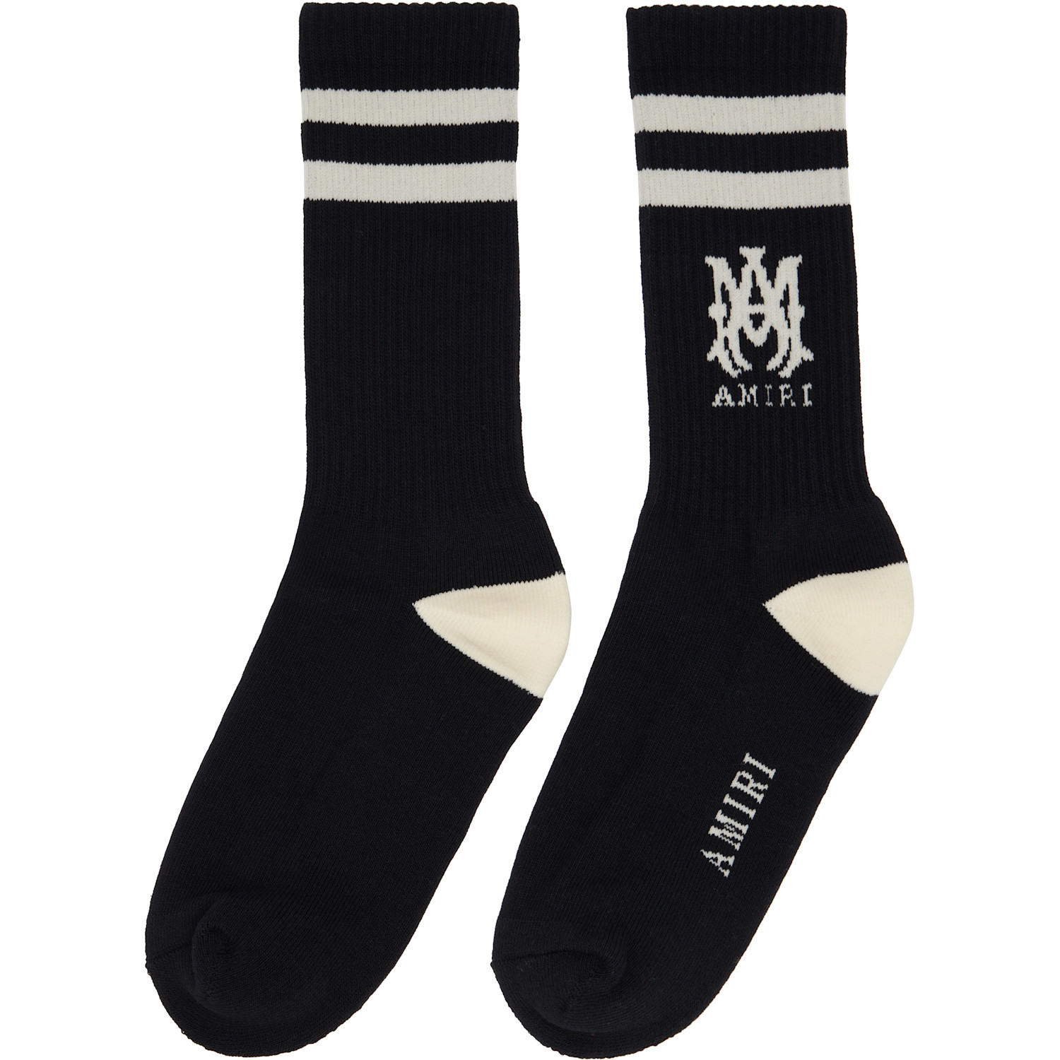  Amiri Black Ma Stripe Socks 