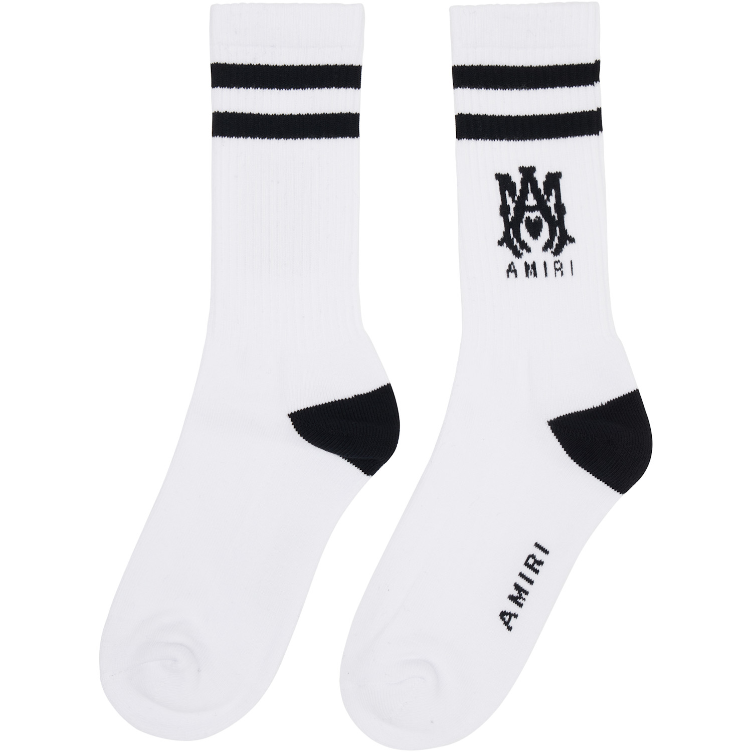  Amiri White 'ma' Core Logo Socks 