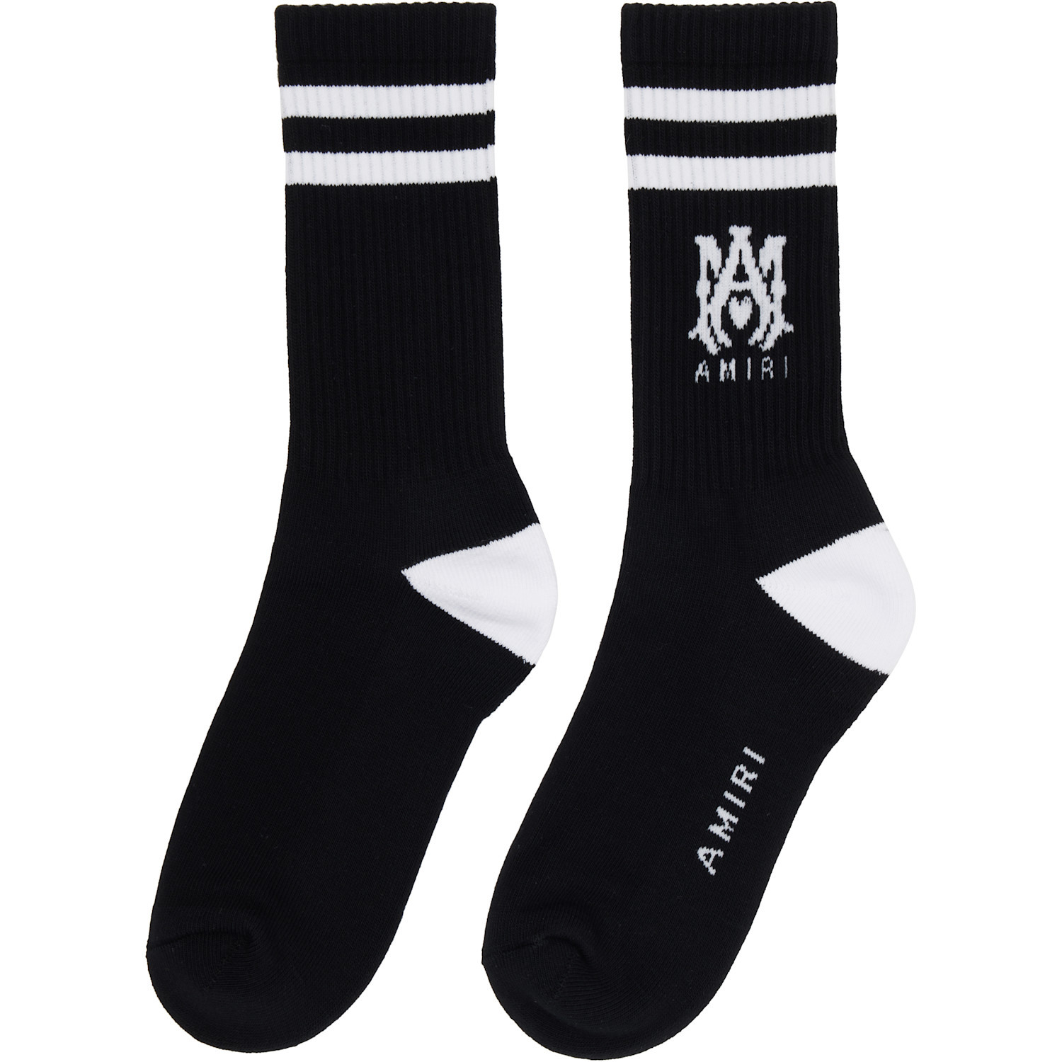  Amiri Black 'ma' Core Logo Socks 
