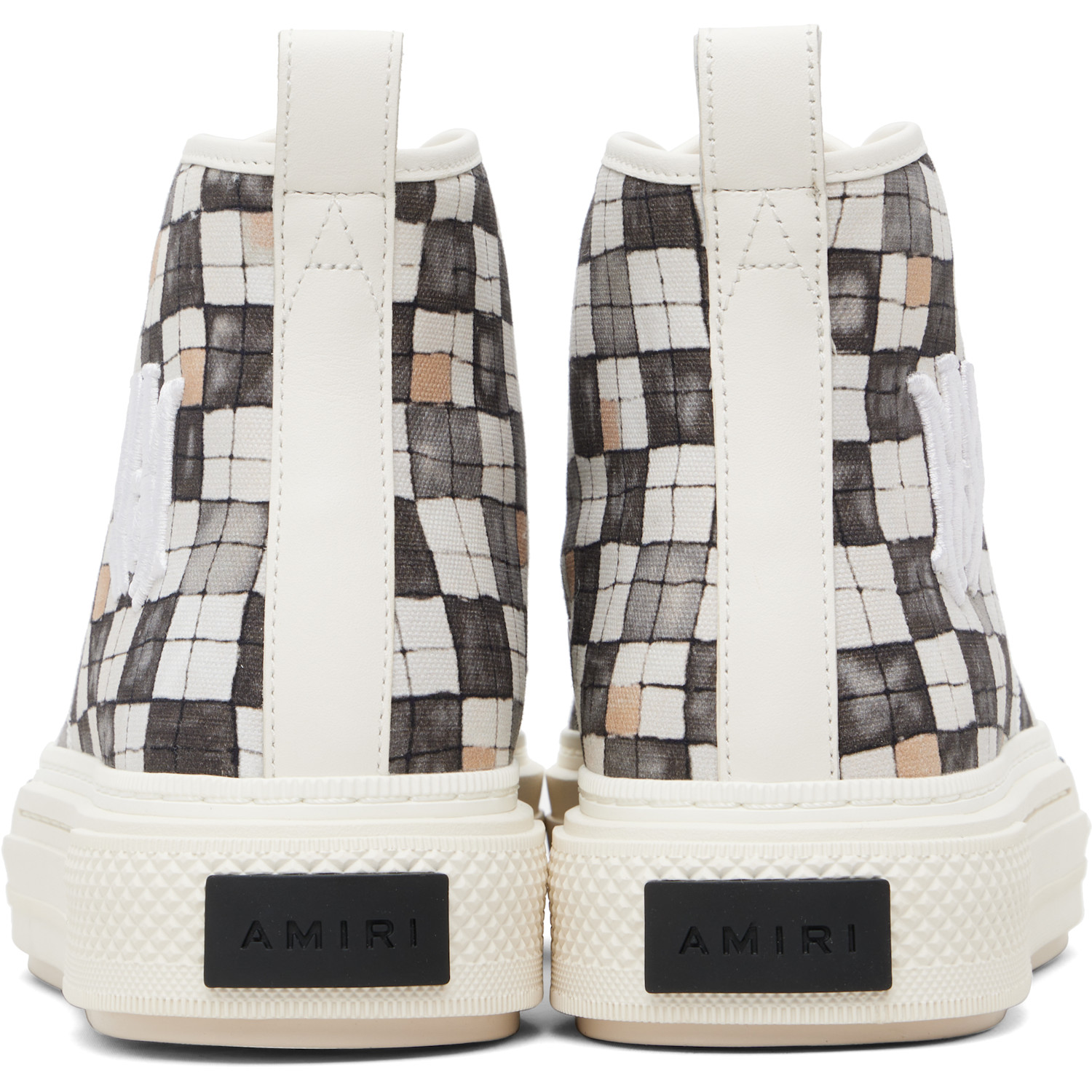  Amiri Gray & White Checkered Court Hi Sneakers 