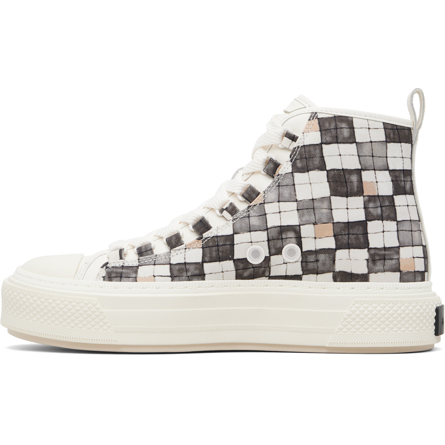  Amiri Gray & White Checkered Court Hi Sneakers 