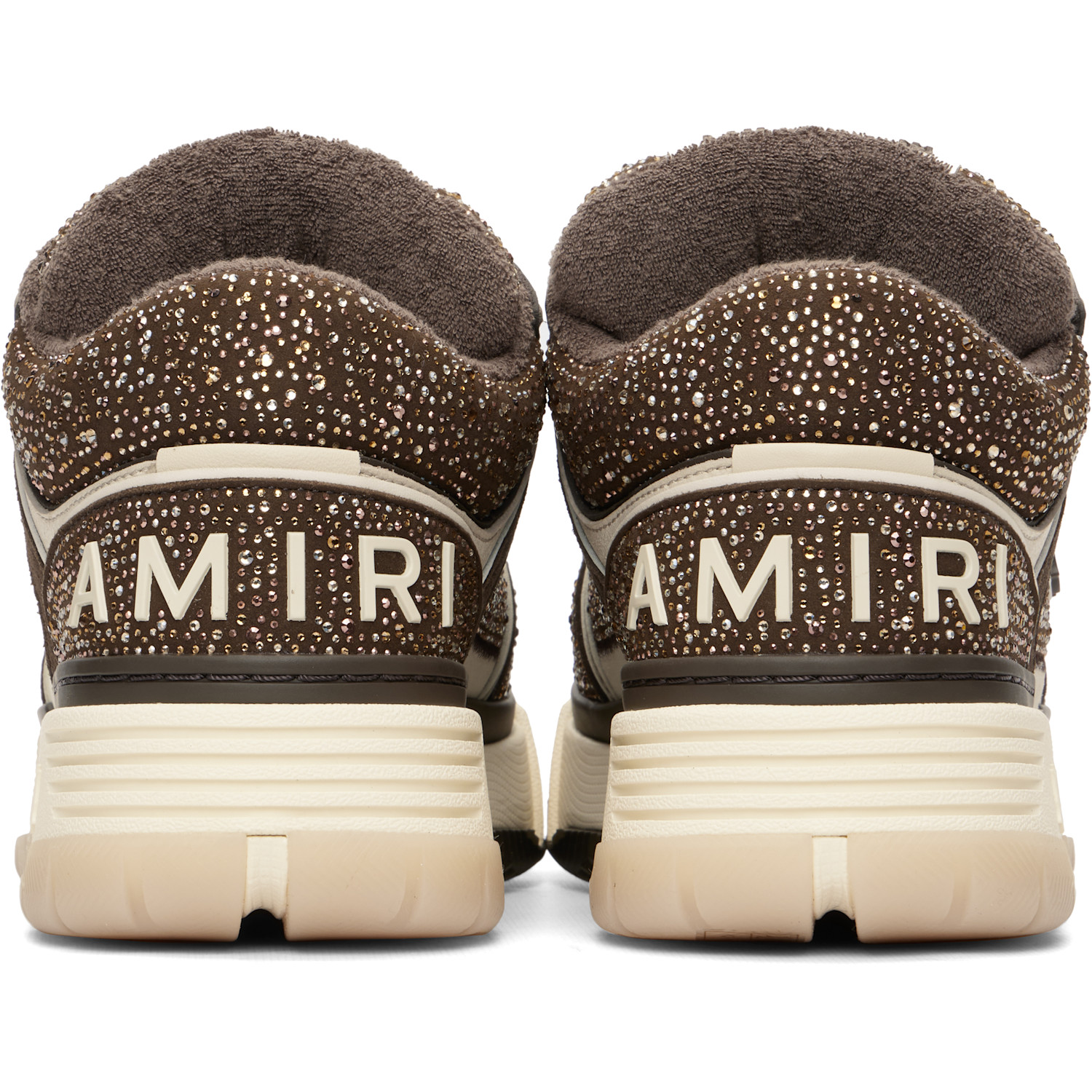  Amiri Brown & Beige Crystal Ma-1 Sneakers 
