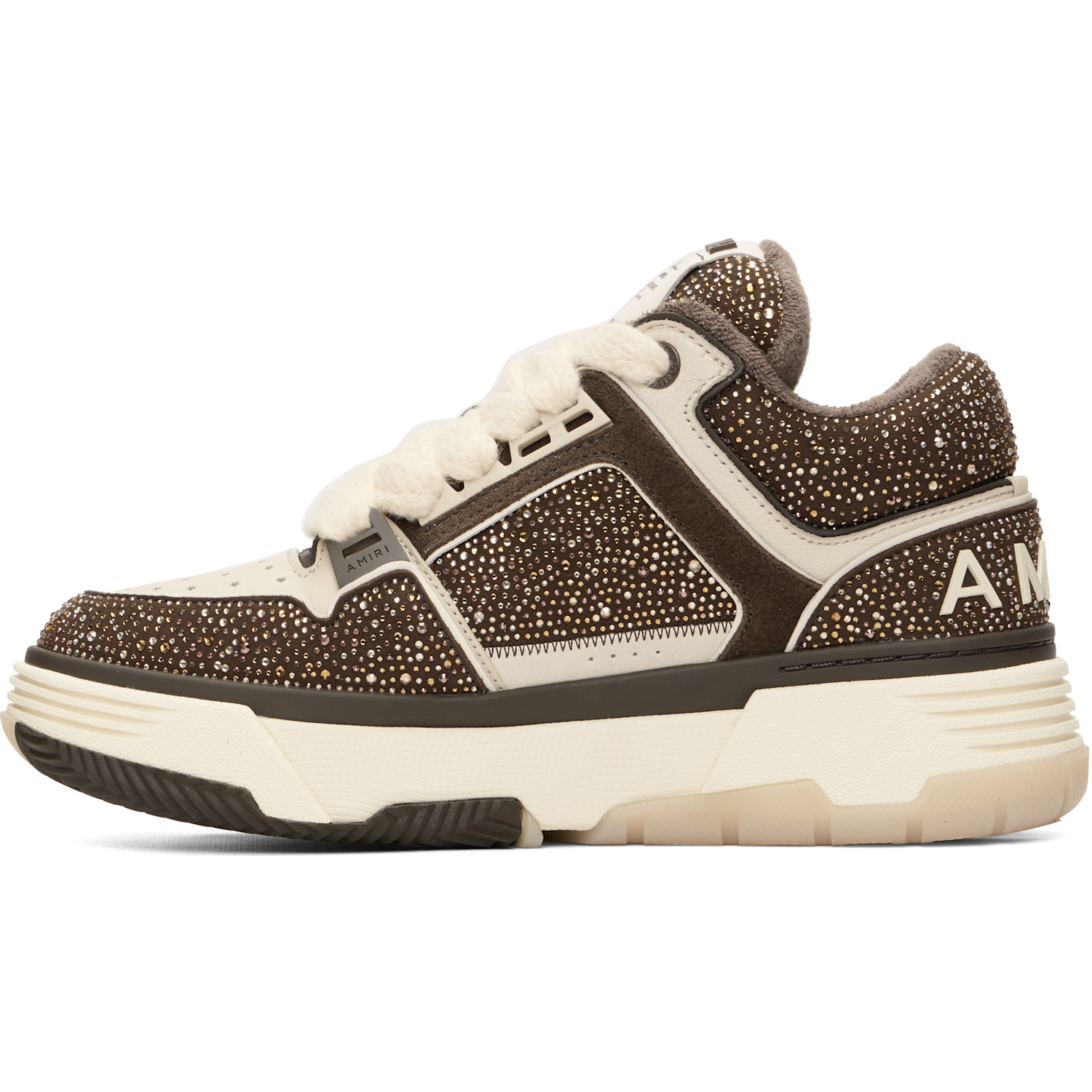  Amiri Brown & Beige Crystal Ma-1 Sneakers 