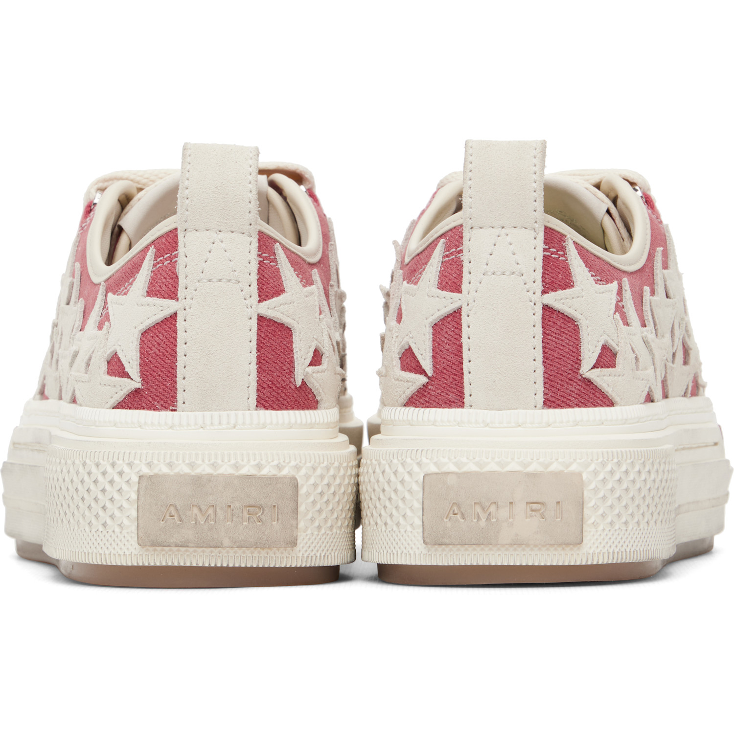  Amiri Red Distressed Stars Court Low Sneakers 