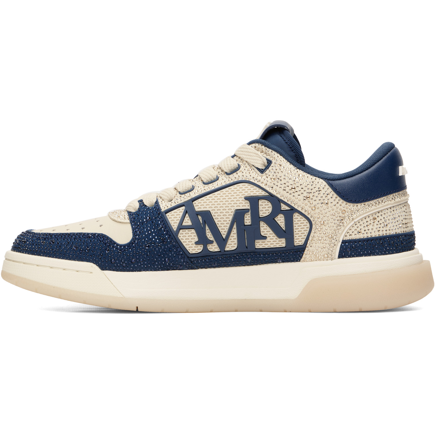  Amiri Beige & Navy Crystal Classic Low Sneakers 